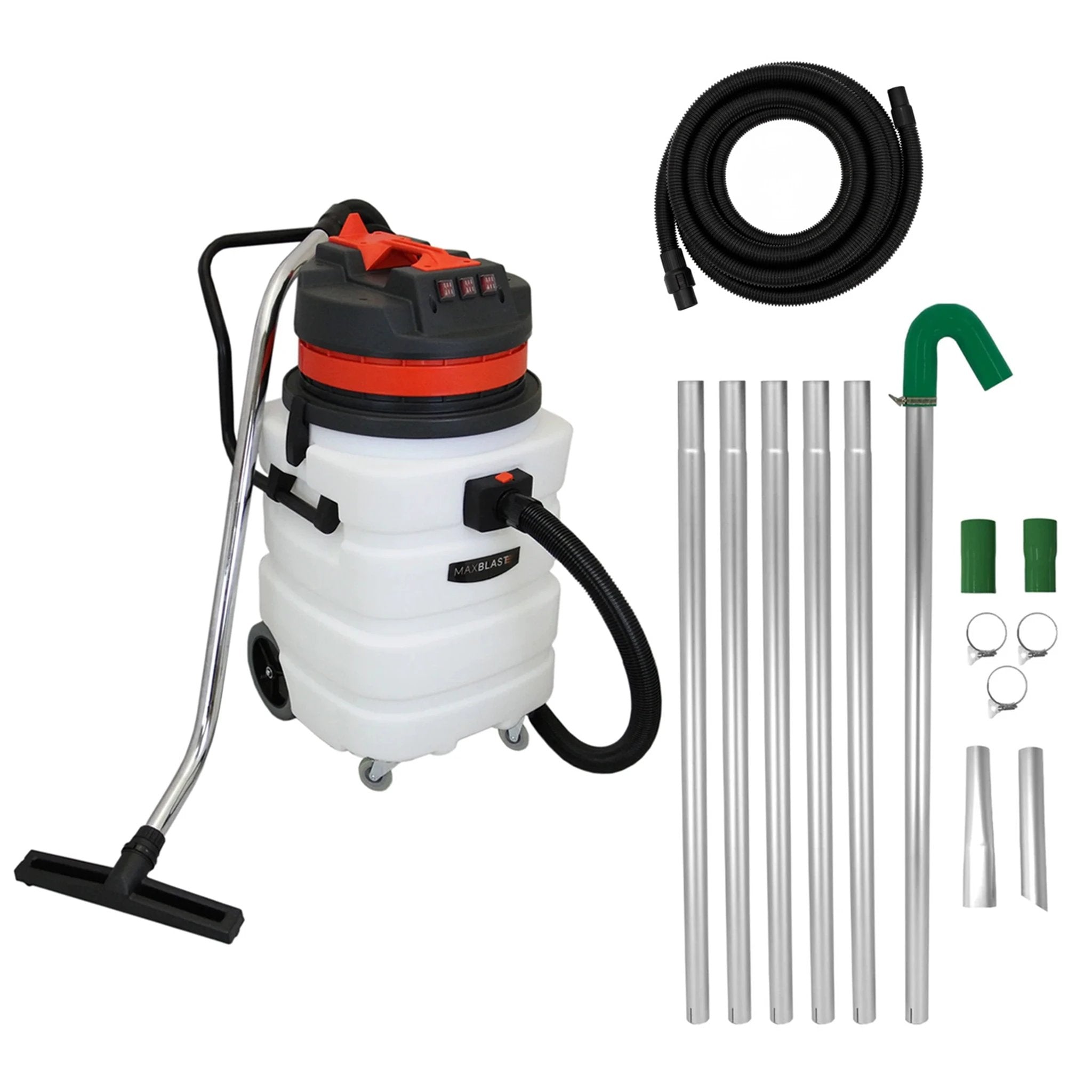 90L Wet & Dry Vacuum With Gutter Vacuum Poles & 5m Hose by Monster Shop
