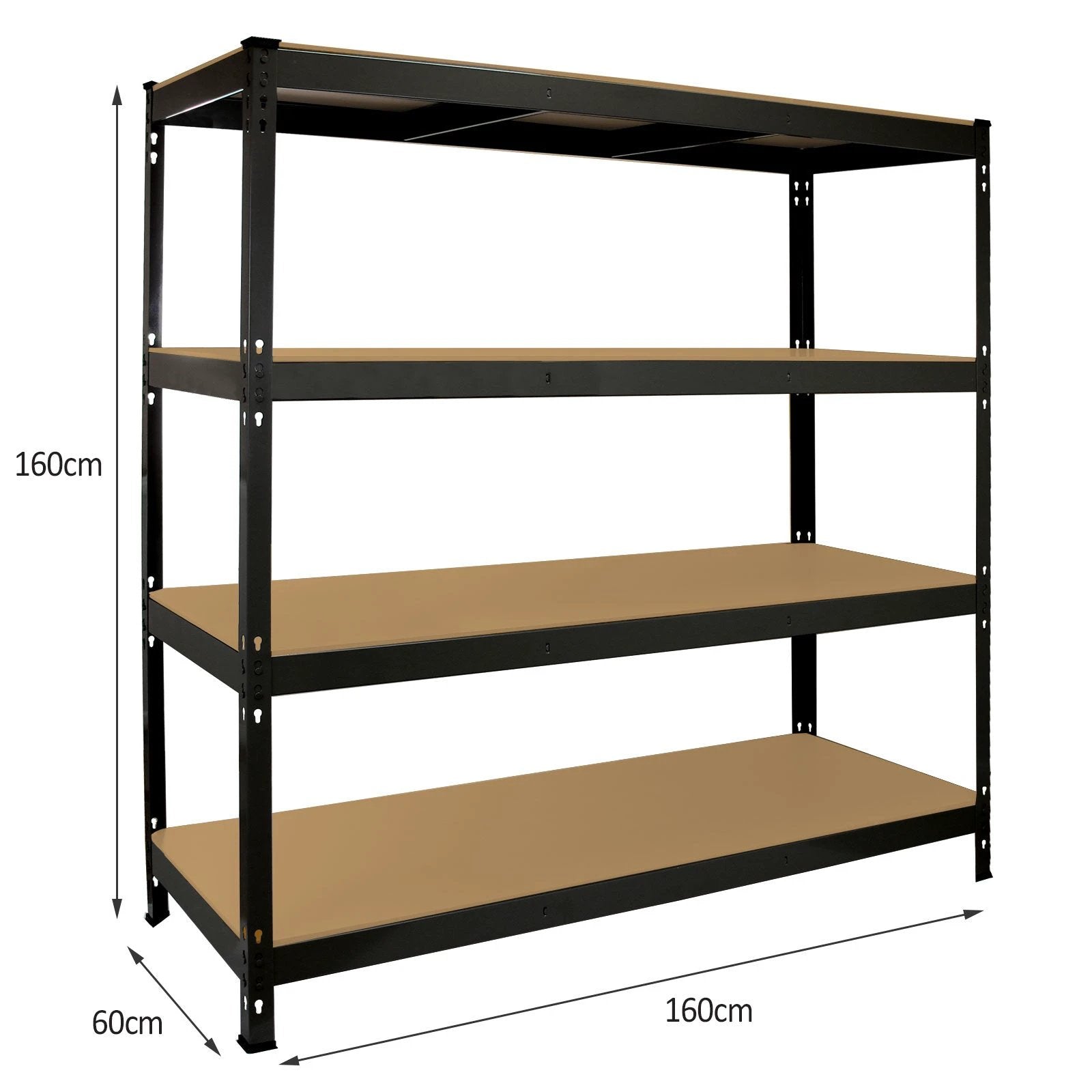 Monster Shop Monster Racking Q-Rax Heavy Duty Storage Shelving, 160cm W, 60cm D, Black -