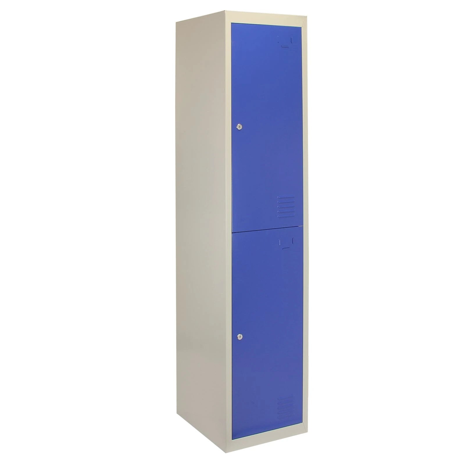 Monster Shop 3 x Metal Storage Lockers - Two Doors, Blue - Flatpack -