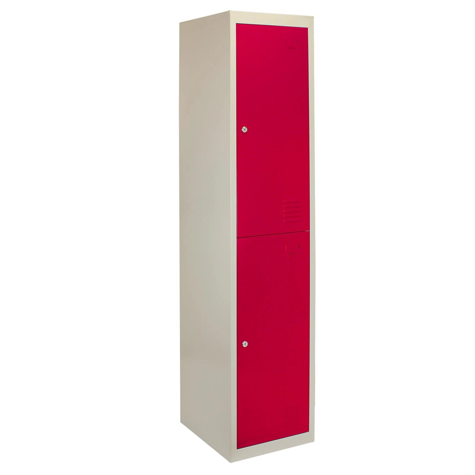 Monster Shop 3 x Metal Storage Lockers - Two Doors, Red - Flatpack -