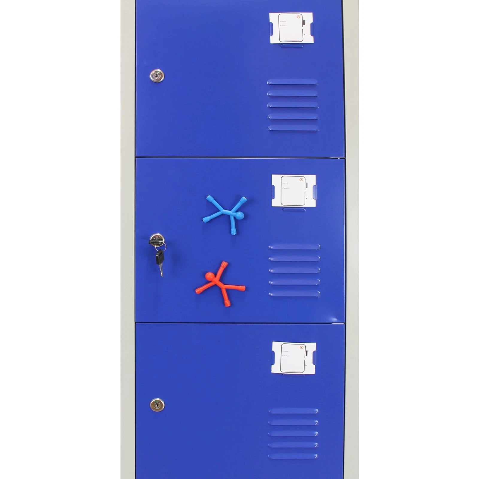 Metal Storage Lockers - Six Doors, Flatpacked, Blue by Monster Shop