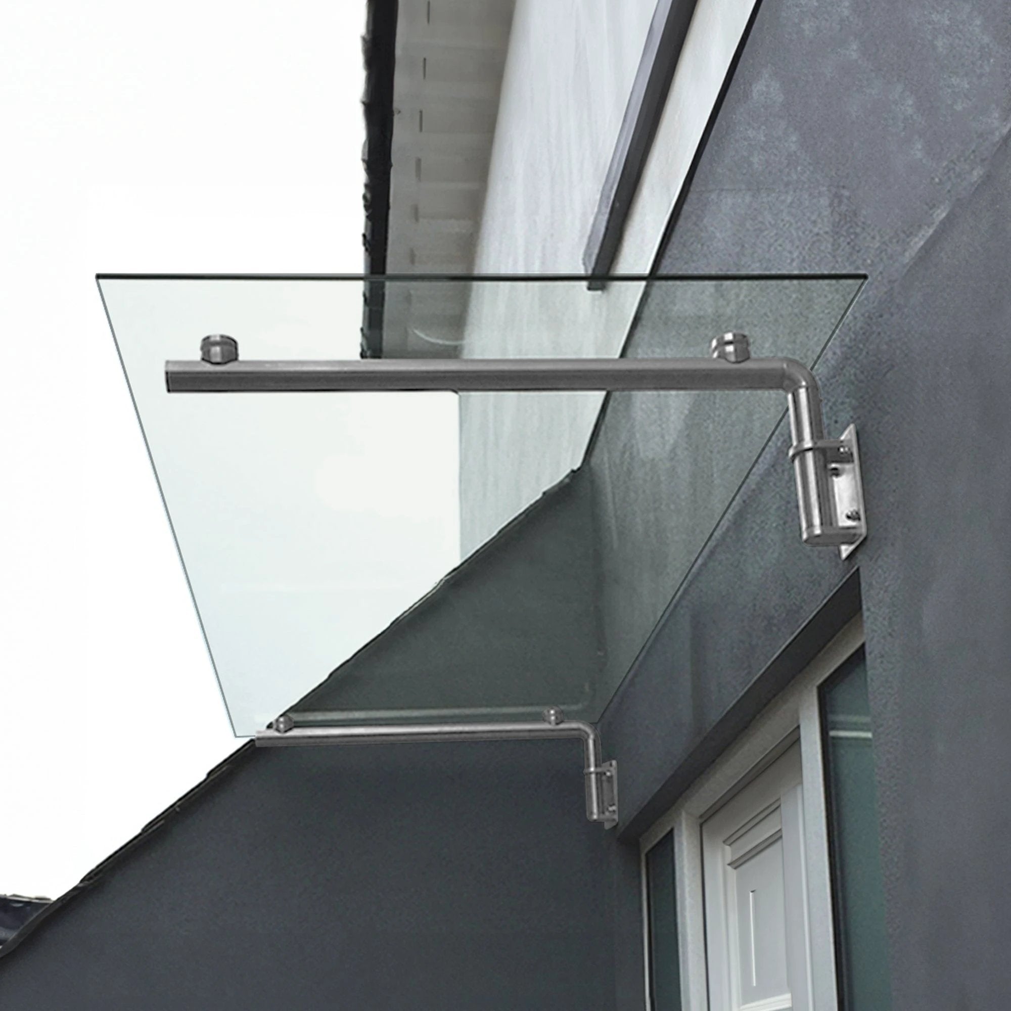 Monster Shop Glass Door Canopy & Brackets - 120cm W x 80cm D -