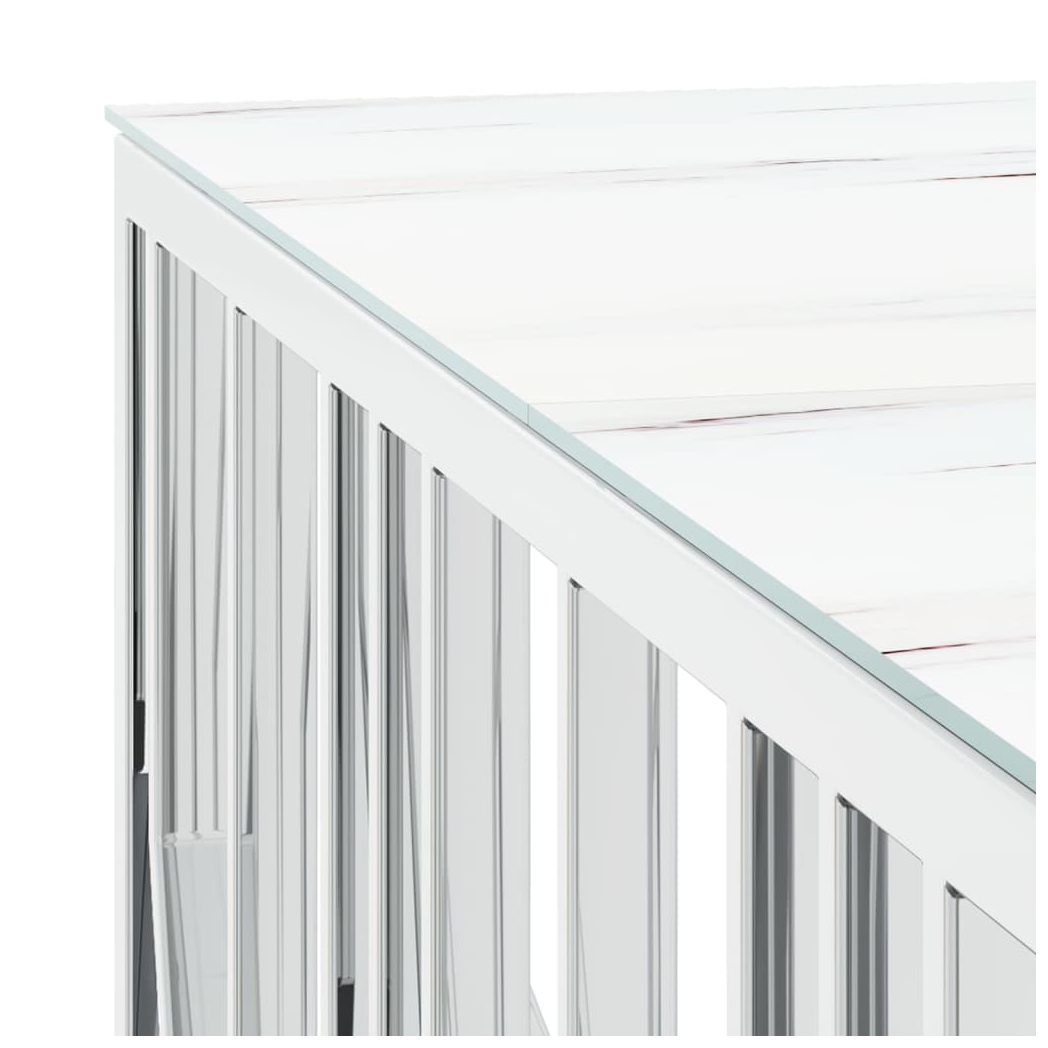 VidaXL Coffee Table 100x100x50 cm Stainless Steel And Glass Tempered Top Modern Centerpiece For Living Rooms by vidaXL