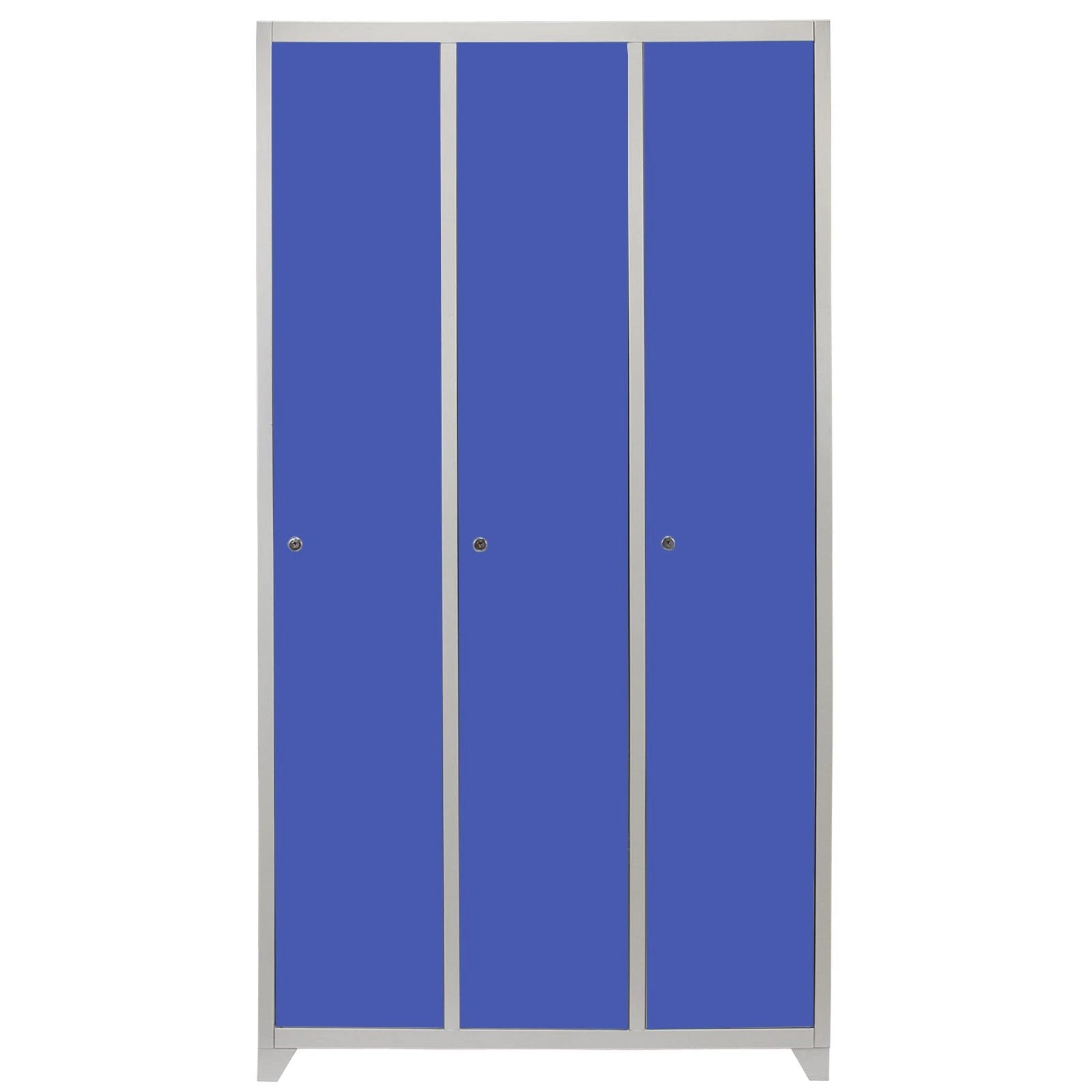 Monster Shop Metal Storage Lockers - Three Doors Wide, Blue -
