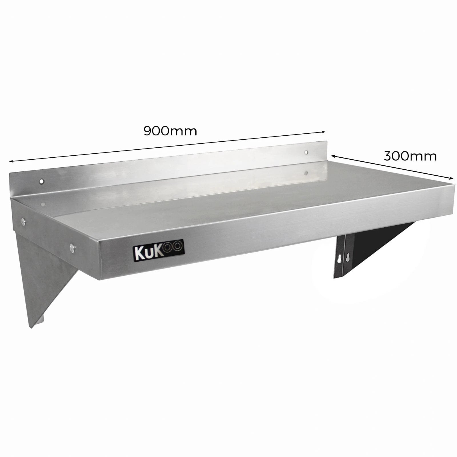 2 x KuKoo Stainless Steel Shelves 900mm x 300mm by Monster Shop
