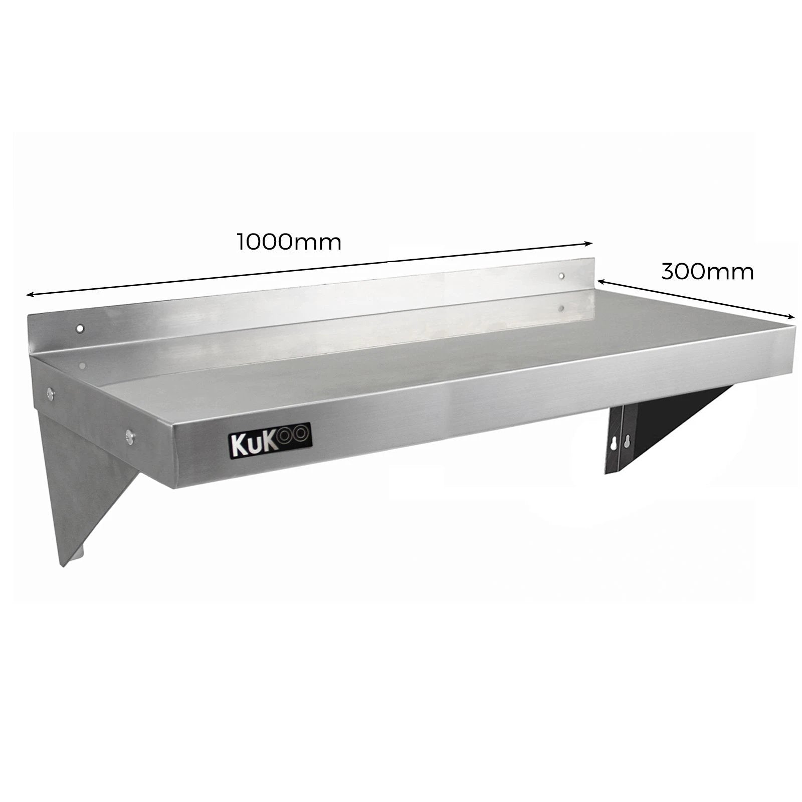 2 x KuKoo Stainless Steel Shelves 1000mm x 300mm by Monster Shop