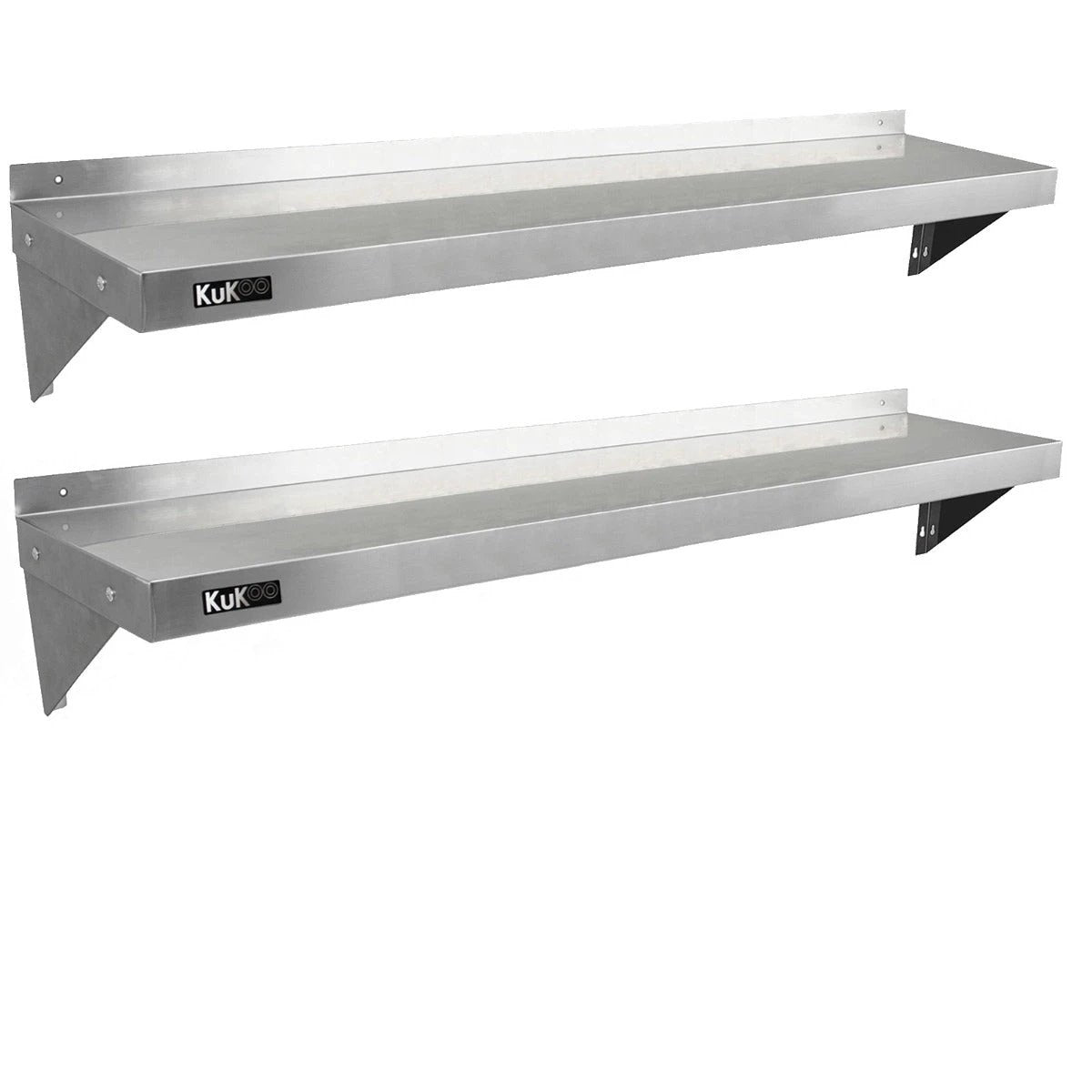 Monster Shop 2 x KuKoo Stainless Steel Shelves 1500mm x 300mm -
