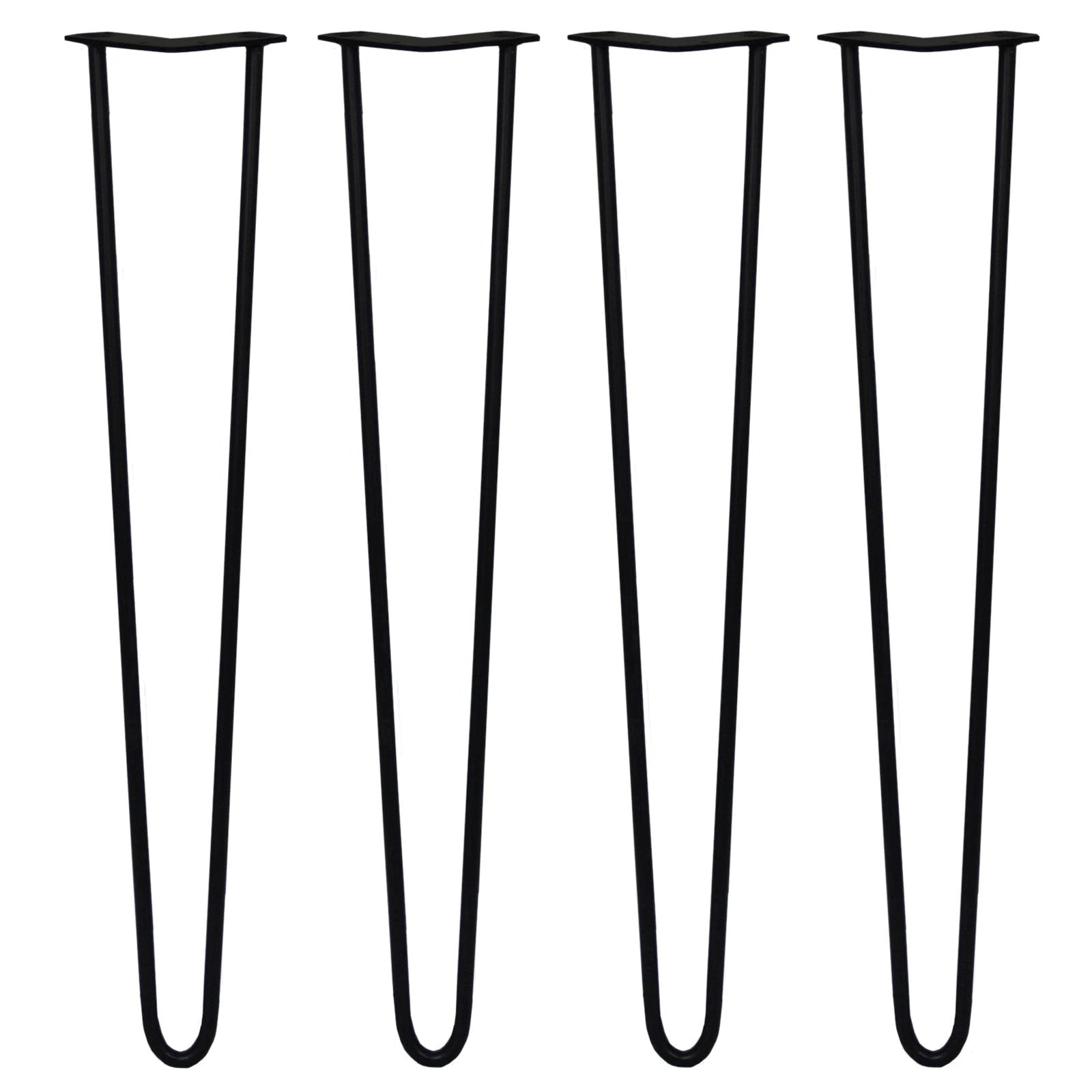 Monster Shop 4 x 28" Hairpin Legs - 2 Prong - 12mm - Black -