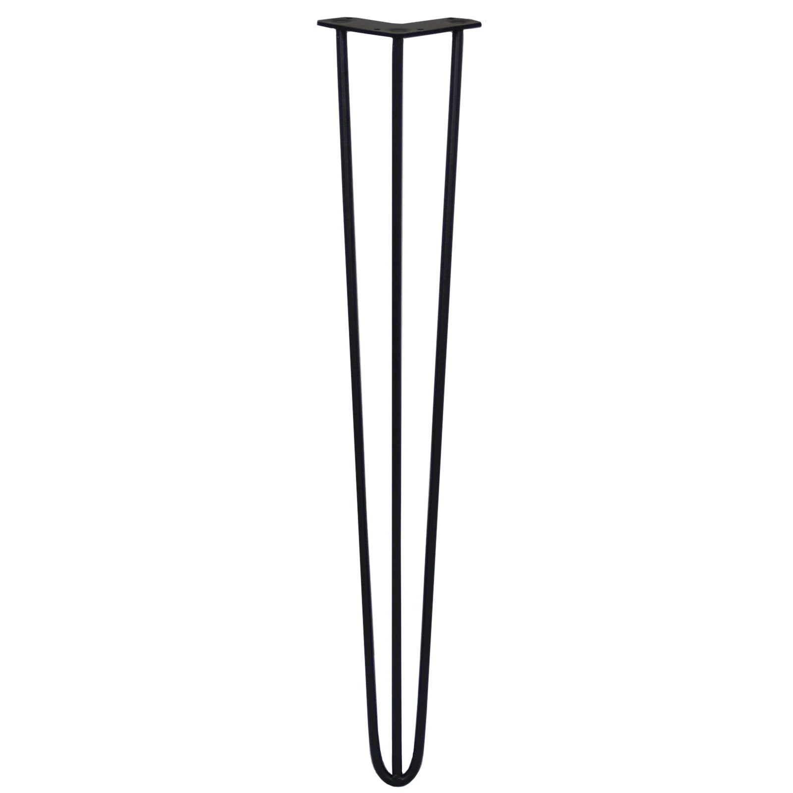 Monster Shop 4 x 28" Hairpin Legs - 3 Prong - 10mm - Black -