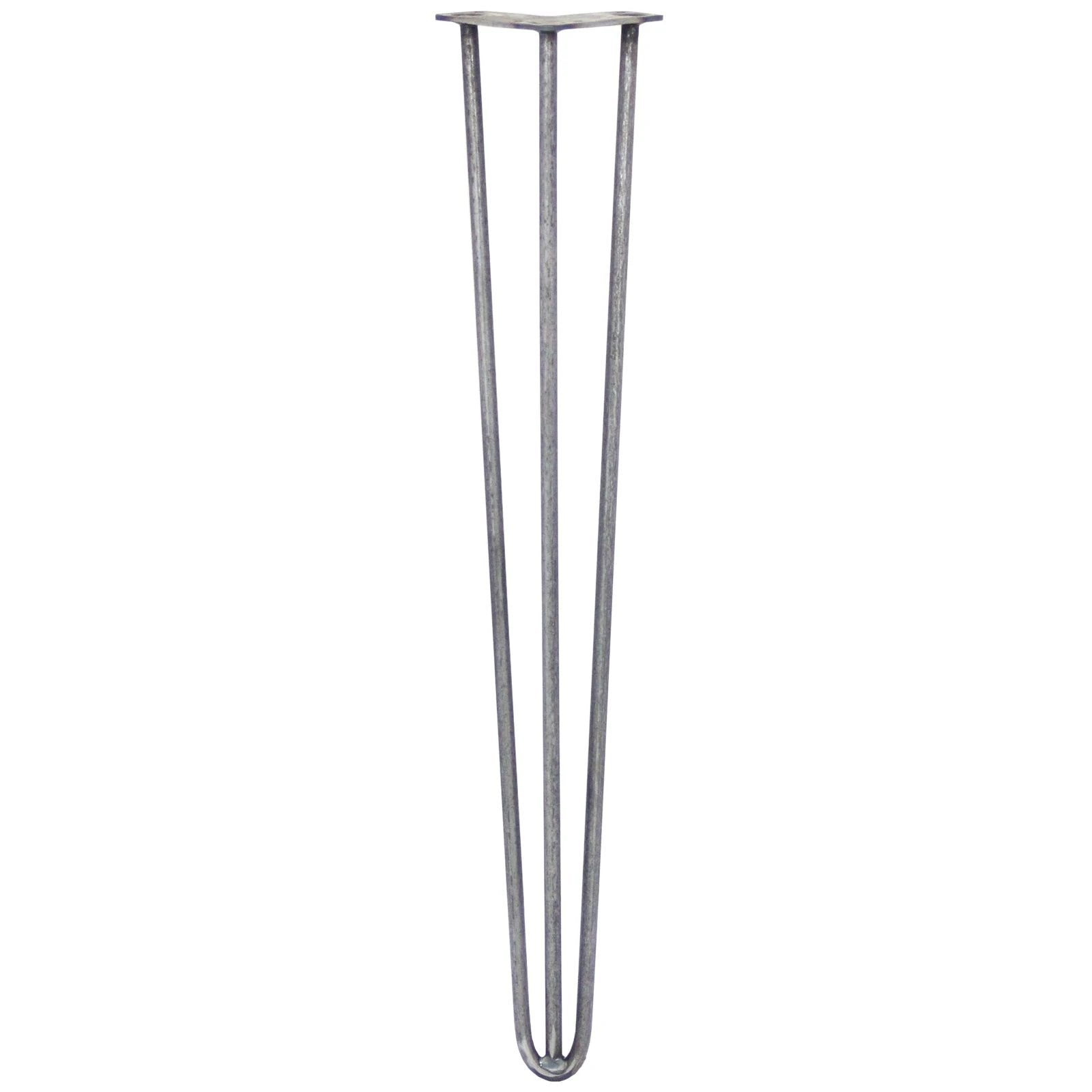 Monster Shop 4 x 28" Hairpin Legs - 3 Prong - 12mm - Raw Steel -