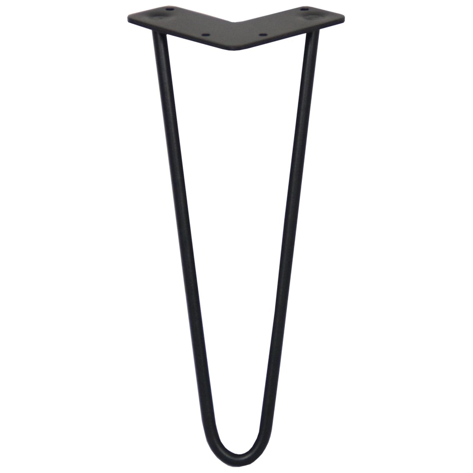Monster Shop 4 x 12" Hairpin Legs - 2 Prong - 10mm - Black -