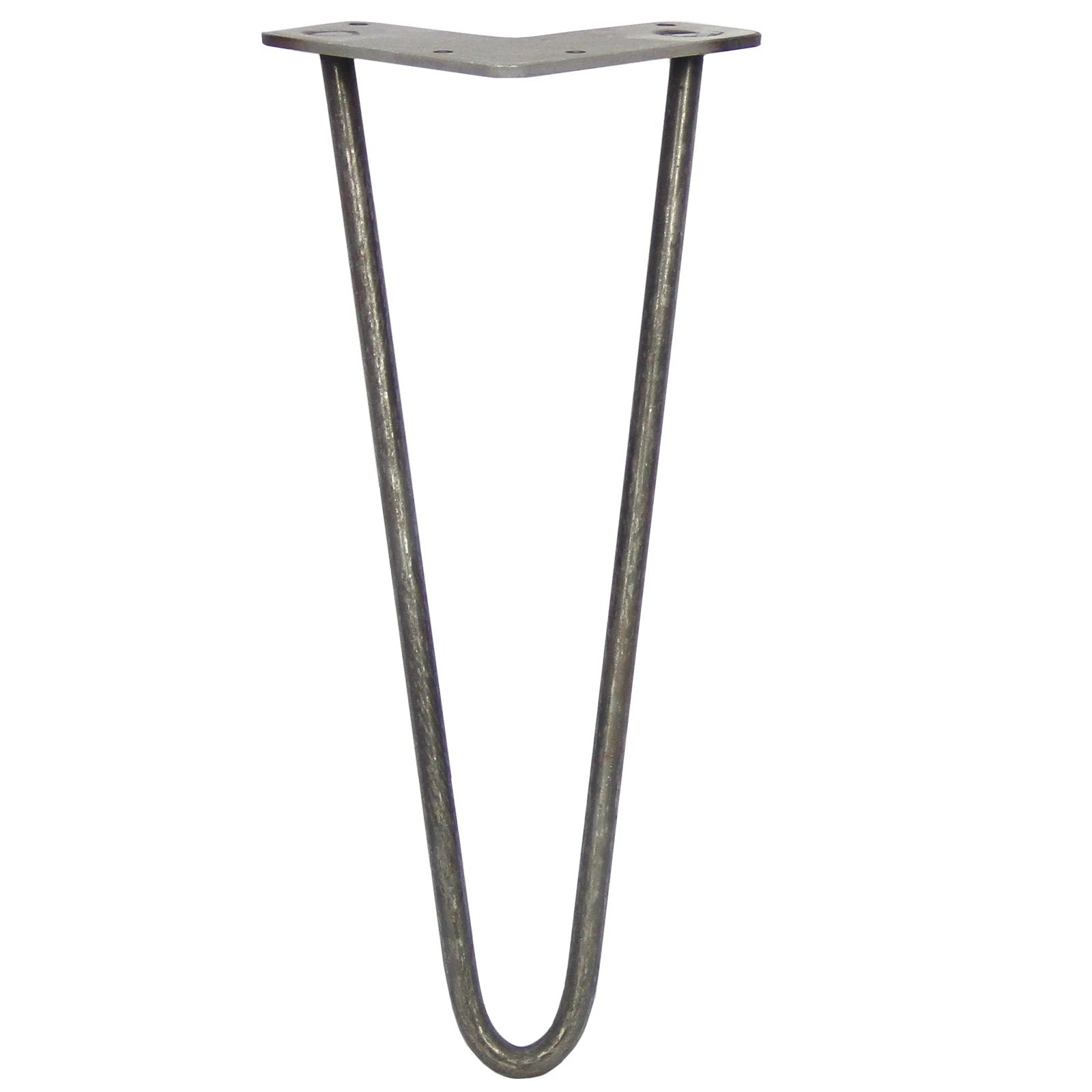 4 x 12" Hairpin Legs - 2 Prong - 10mm - Raw Steel by Monster Shop