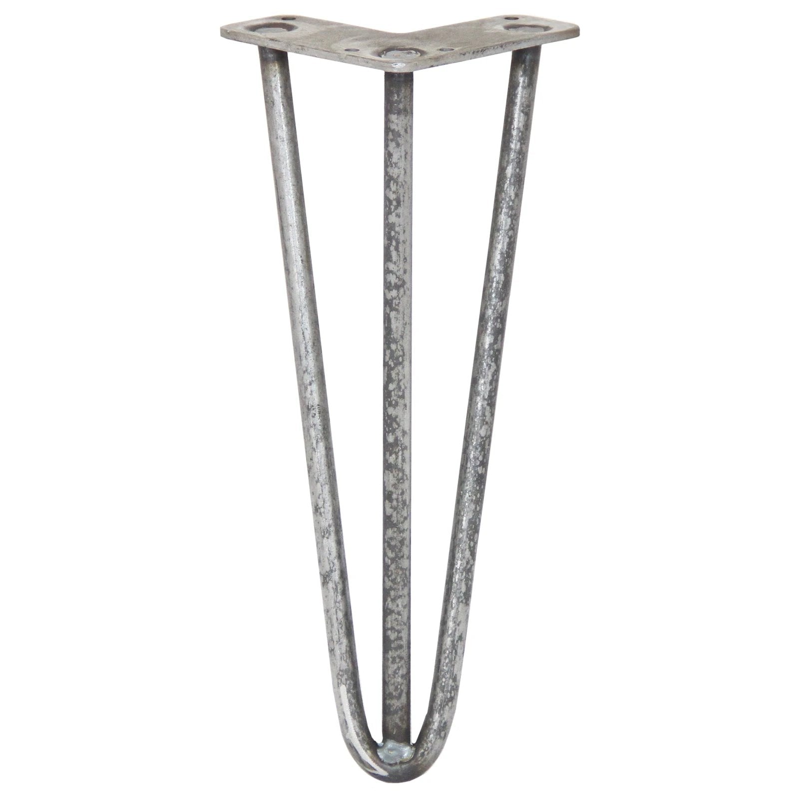 Monster Shop 4 x 12" Hairpin Legs - 3 Prong - 12mm - Raw Steel -
