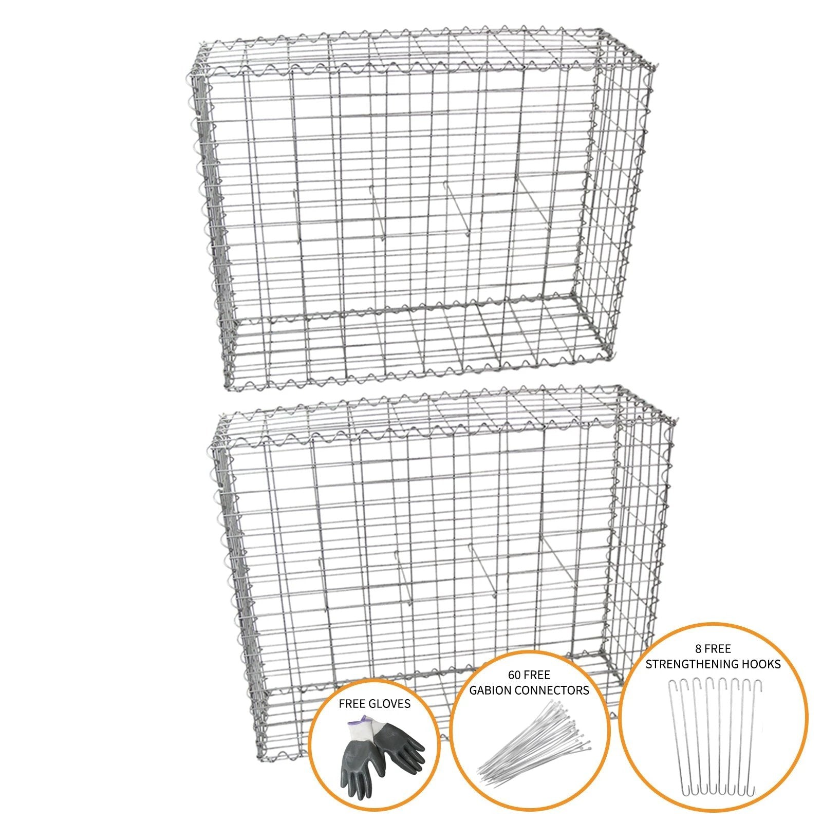 Gabion Baskets 100 x 95 x 30cm / 2 Pack by Monster Shop
