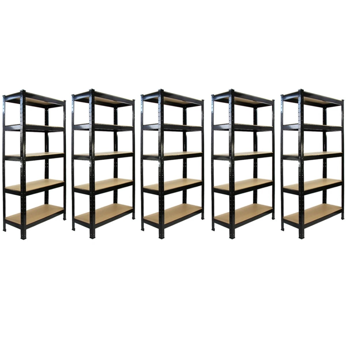 Monster Shop 5 x T-RAX Black Metal Racking Units 75cm x 150cm x 30cm -