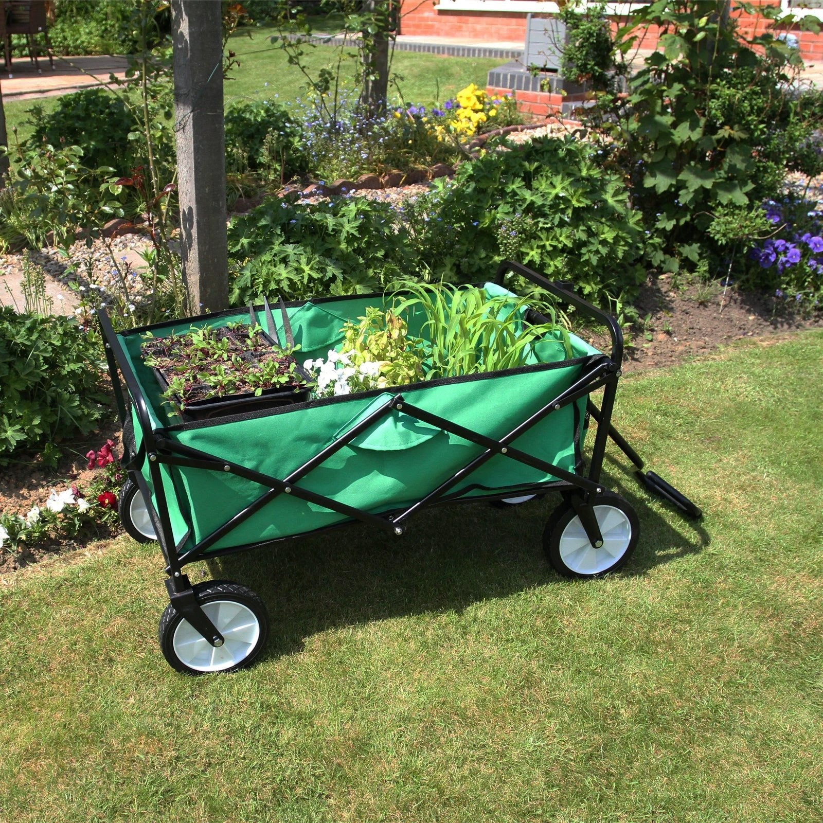 Foldable Garden Cart Green by Monster Shop