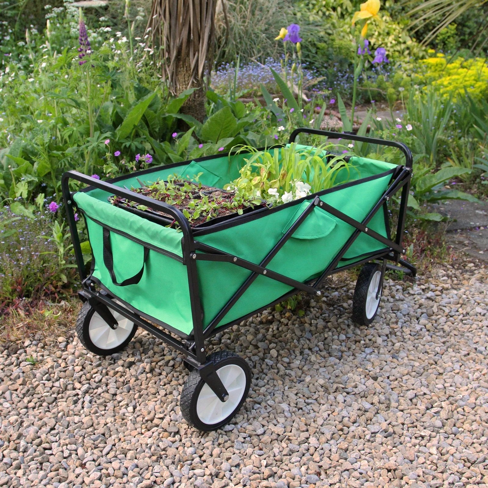 Foldable Garden Cart Green by Monster Shop