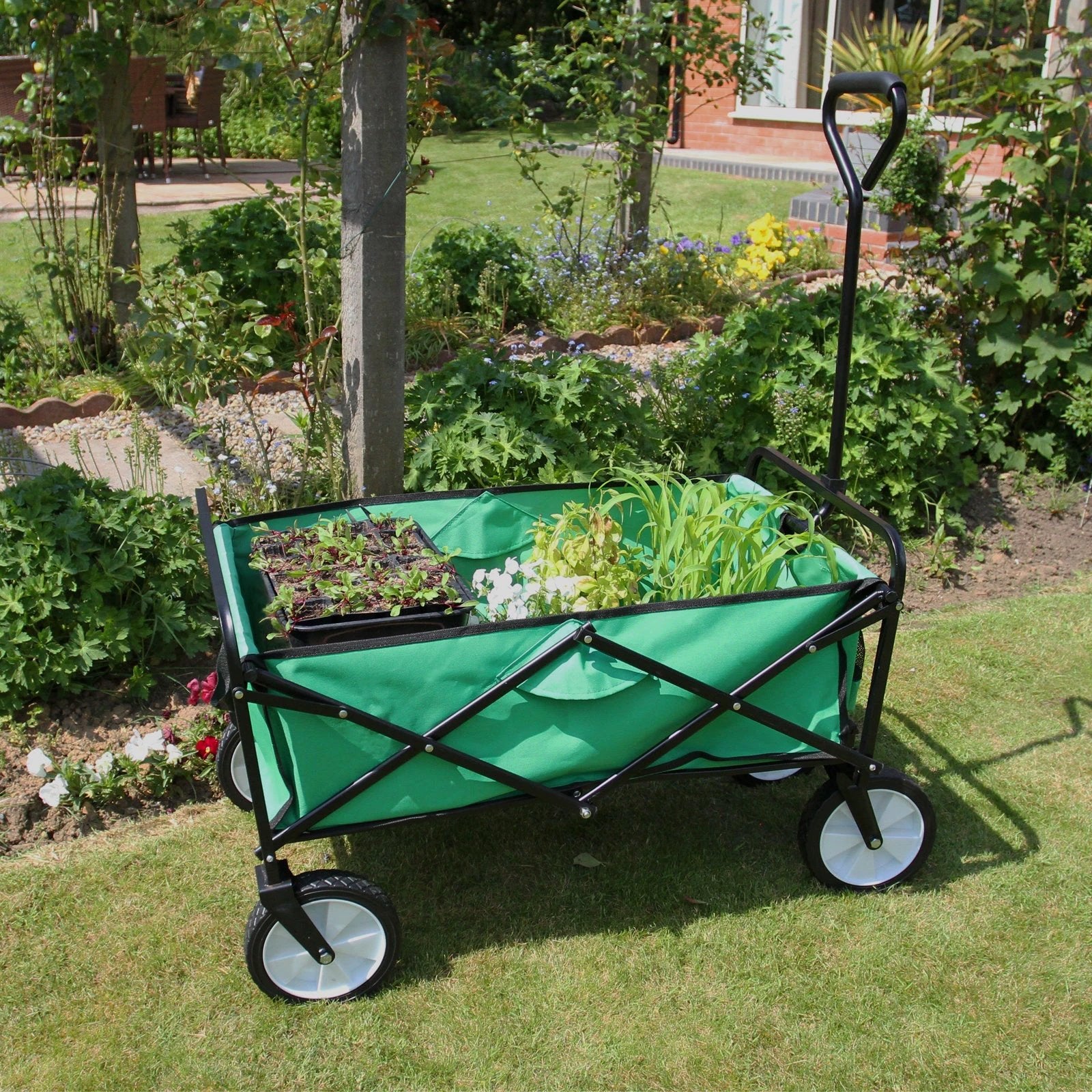 Monster Shop Foldable Garden Cart Green -