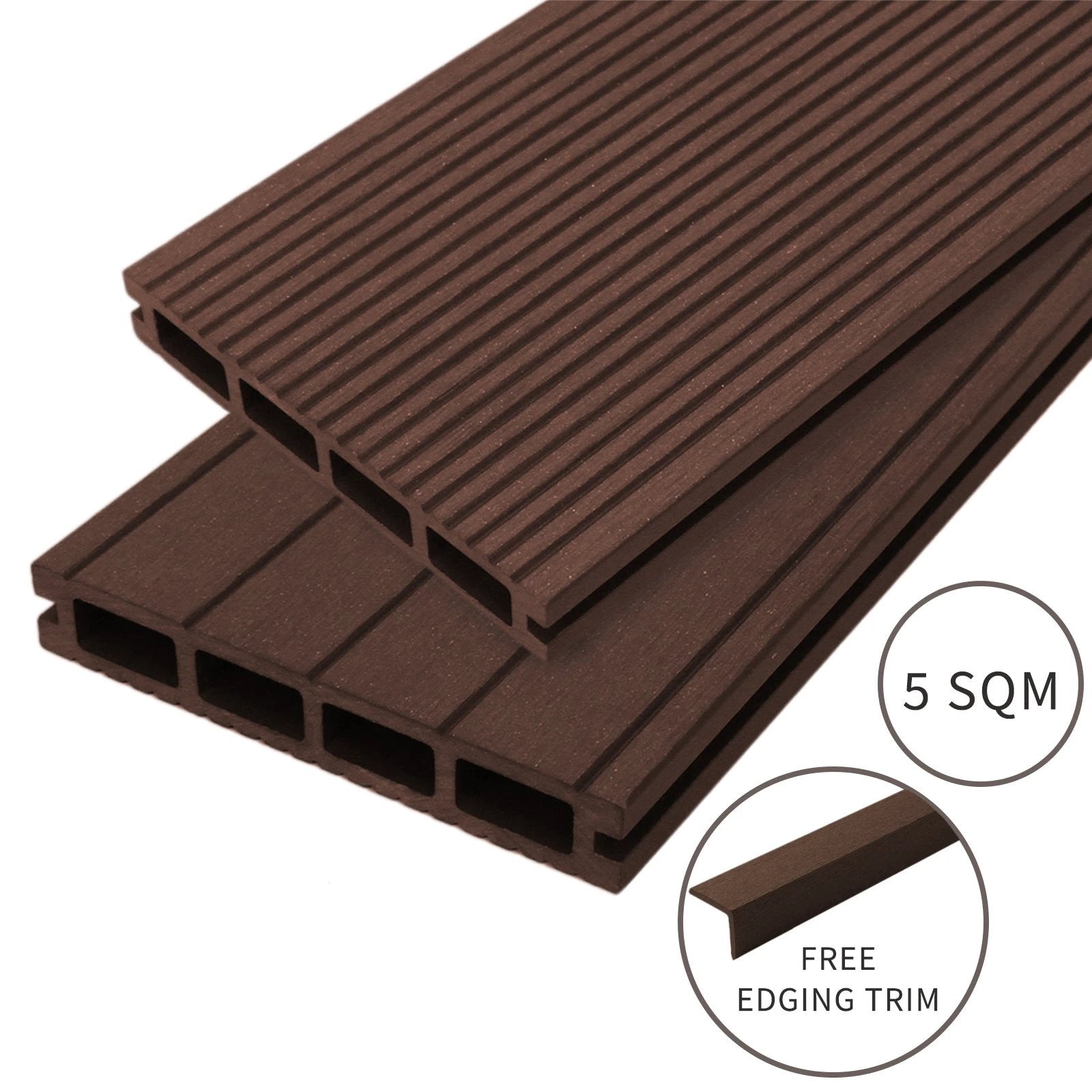Jardí Composite Decking - 5 SQM - Conker Brown by Monster Shop