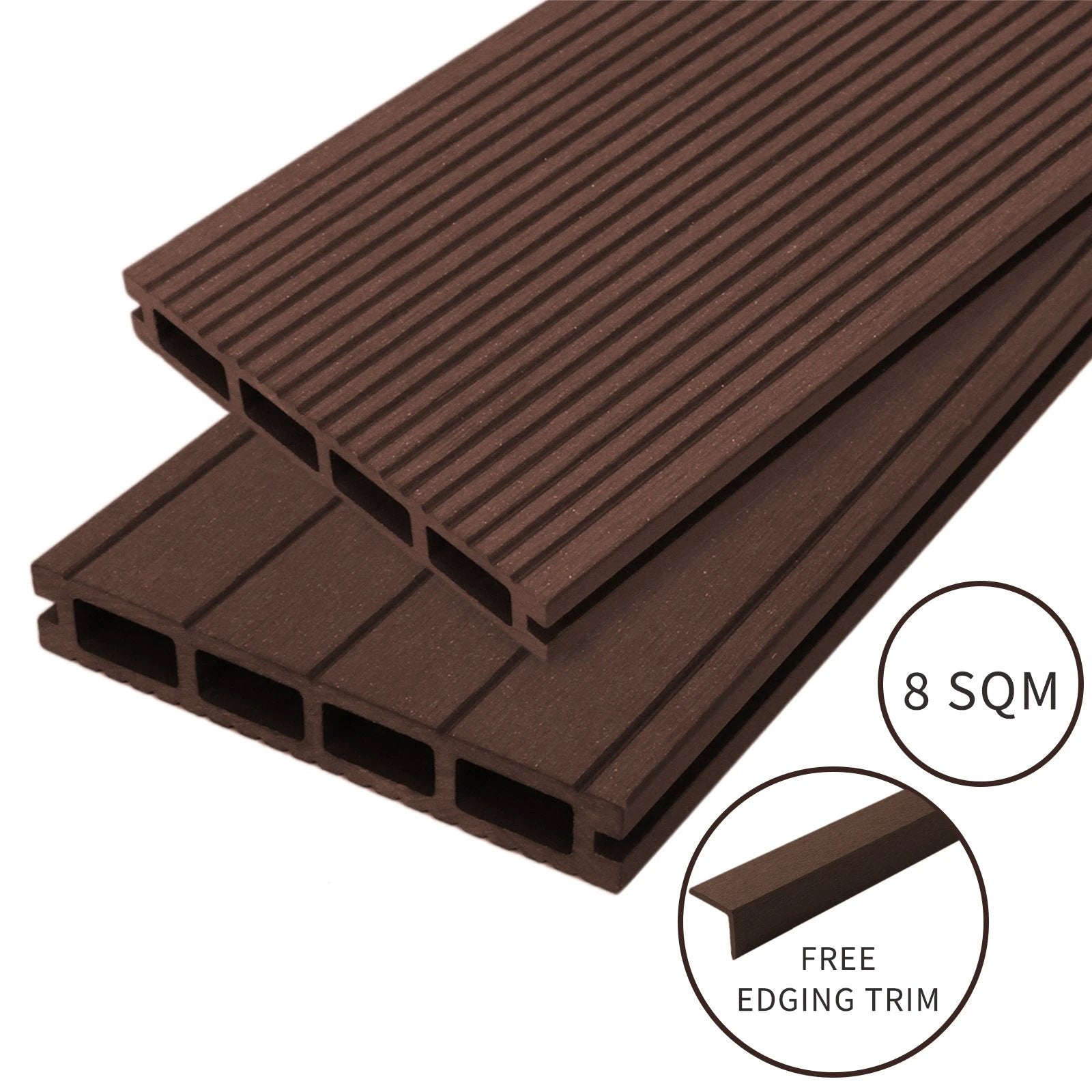 Monster Shop Jardí Composite Decking - 8 SQM - Conker Brown -