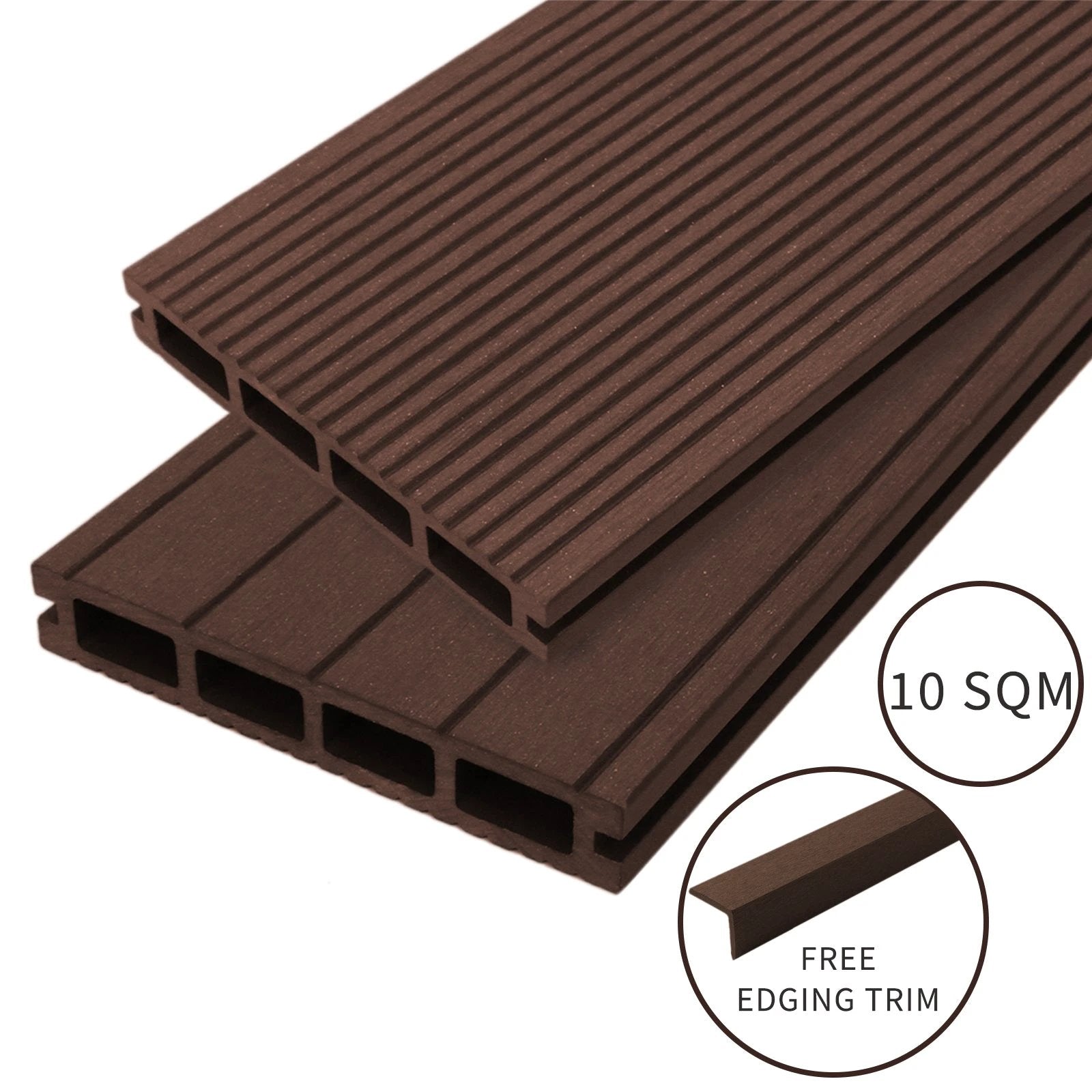 Jardí Composite Decking - 10 SQM - Conker Brown by Monster Shop