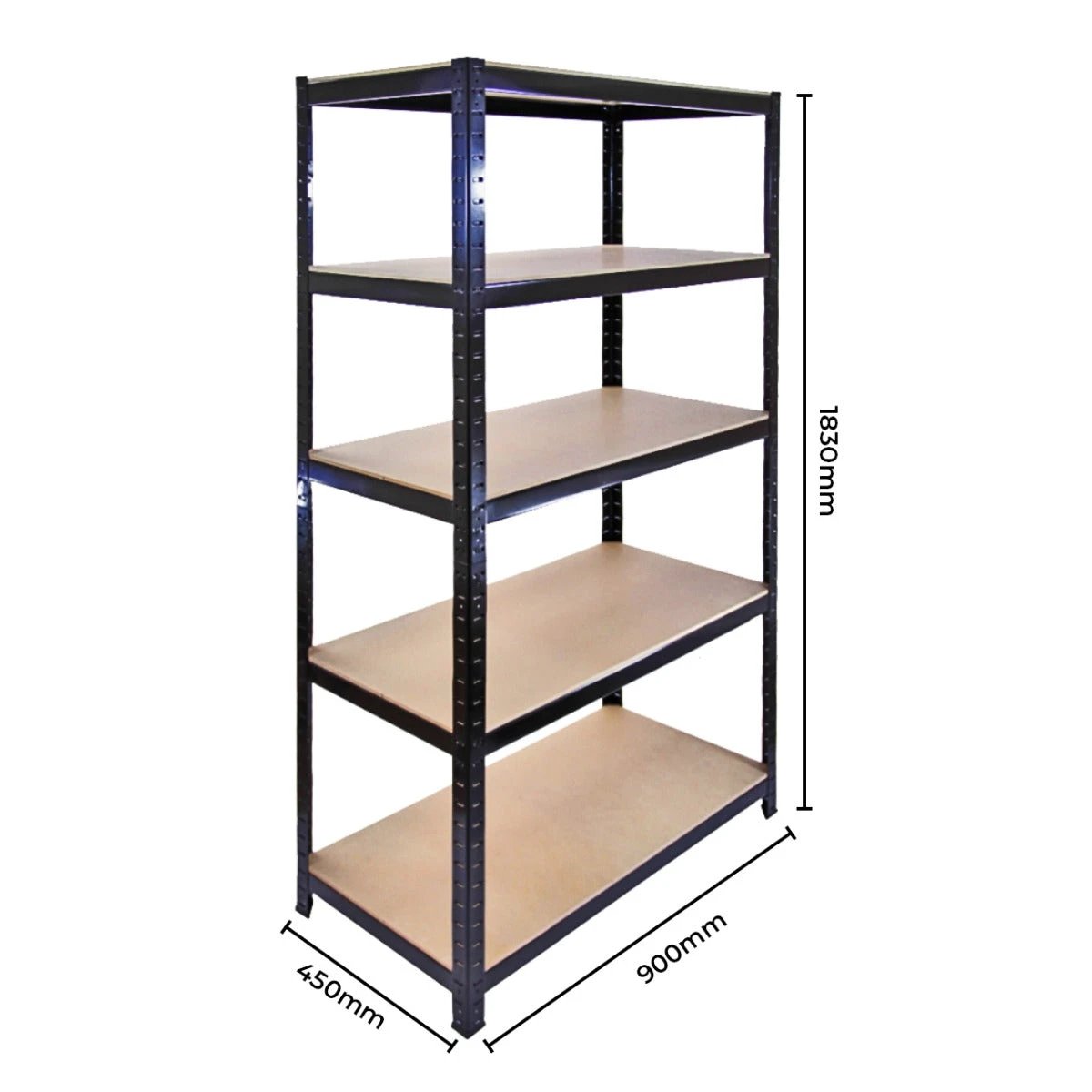 Monster Shop 3 x 90cm T-Rax Black Metal Racking Units & Workbench -