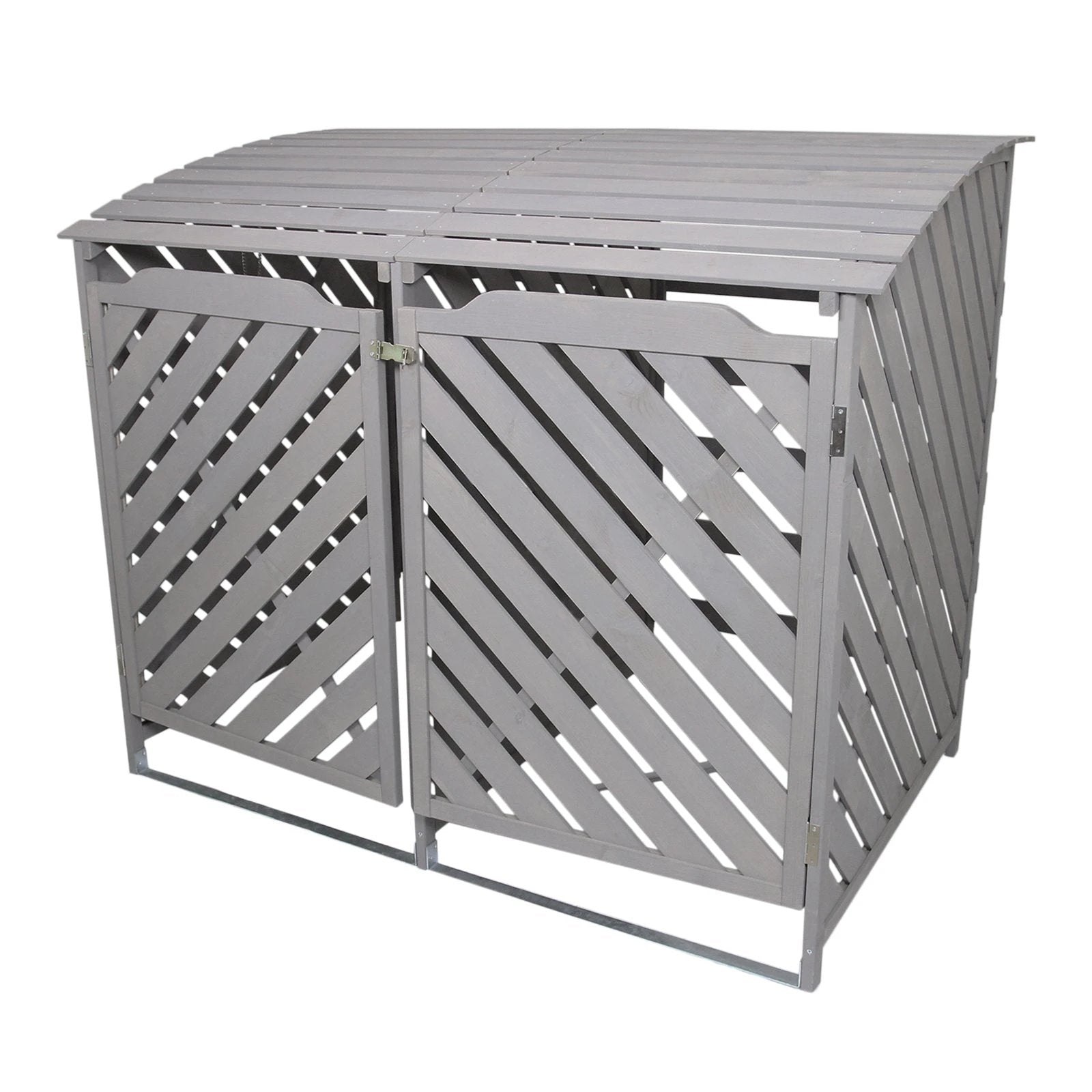 Grey Wash Double Wheelie Bin Storage by Monster Shop