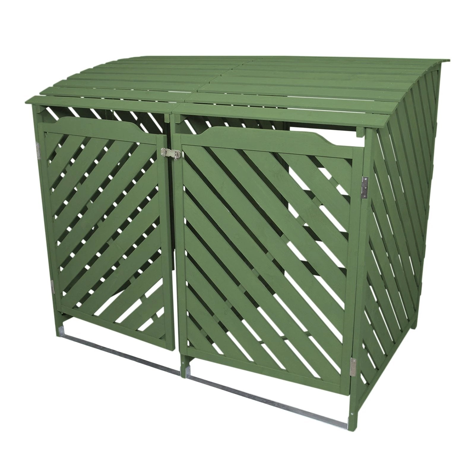 Sage Green Double Wheelie Bin Storage by Monster Shop