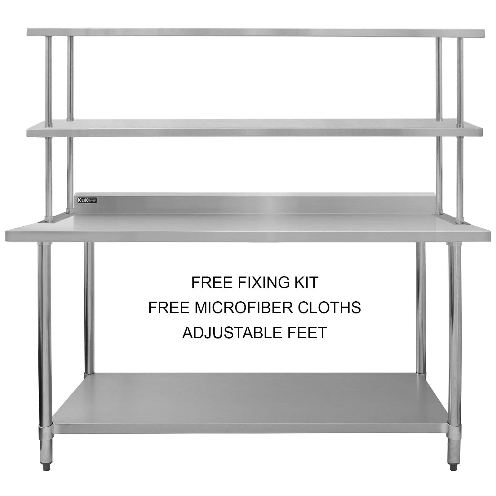 Kukoo 6ft Catering Bench with Double Over-shelf by Monster Shop