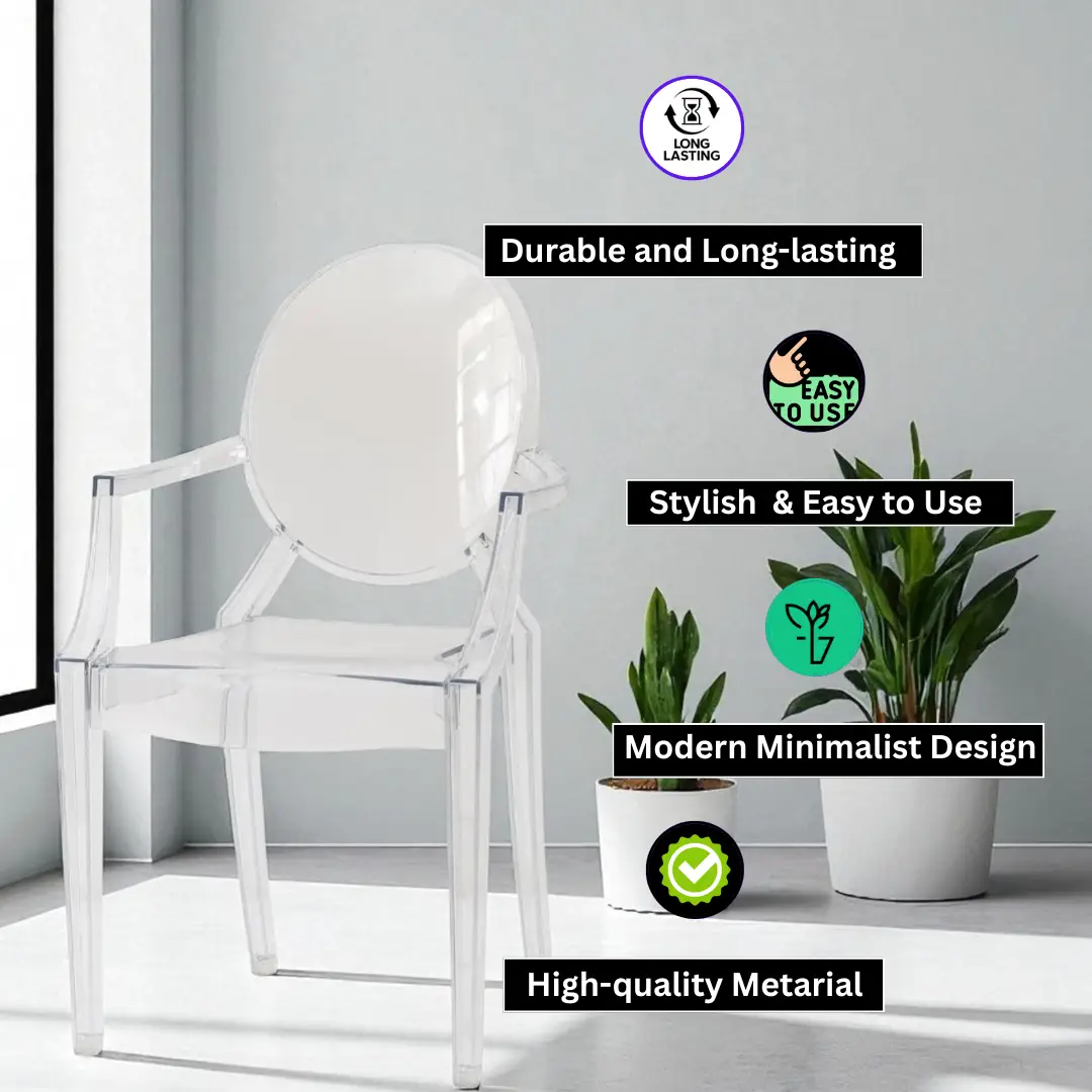 MSL GHOST CLEAR PLASTIC CHAIR ARMCHAIR - Dining Chairs