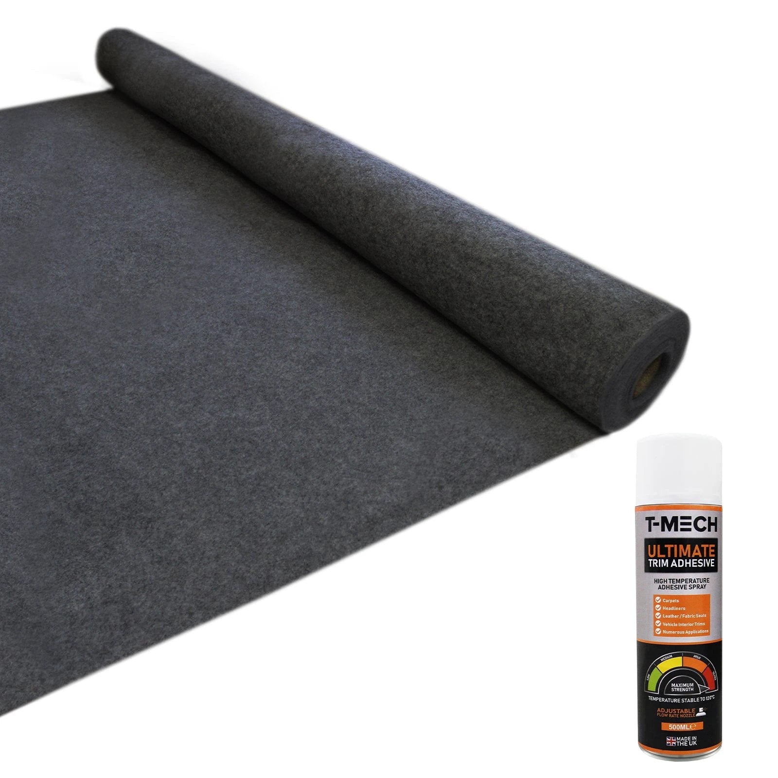 Van Carpet Lining / Anthracite Dark Grey & 5 Adhesive Cans by Monster Shop
