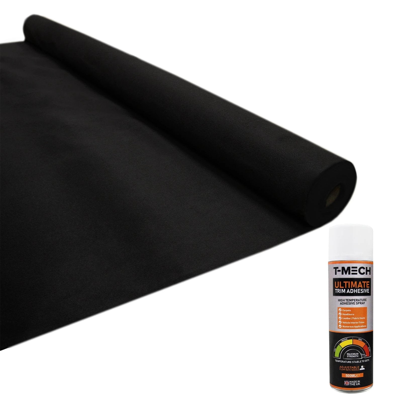 Van Carpet Lining / Black & 5 Adhesive Cans by Monster Shop