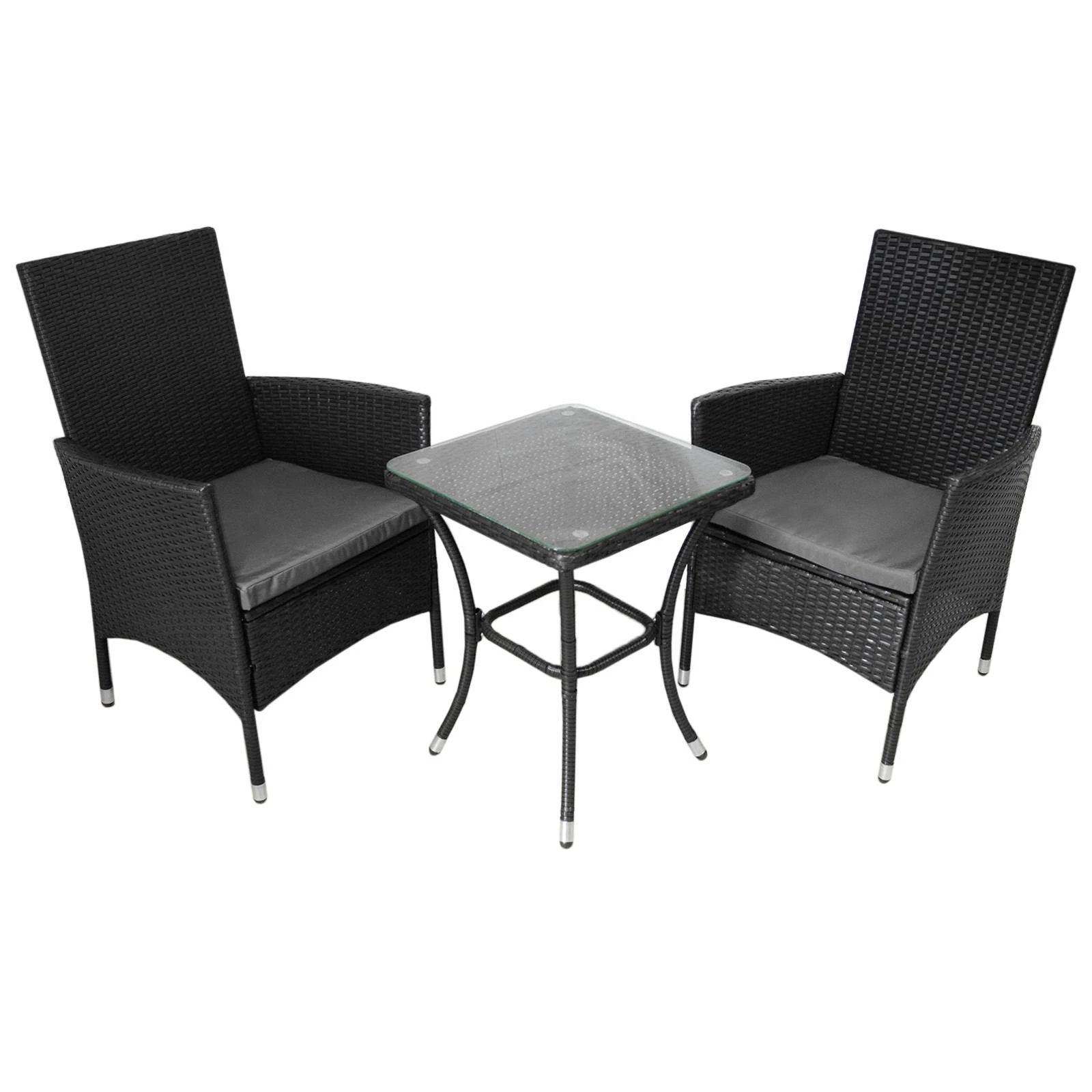 Jardí Rattan Bistro Set Black by Monster Shop