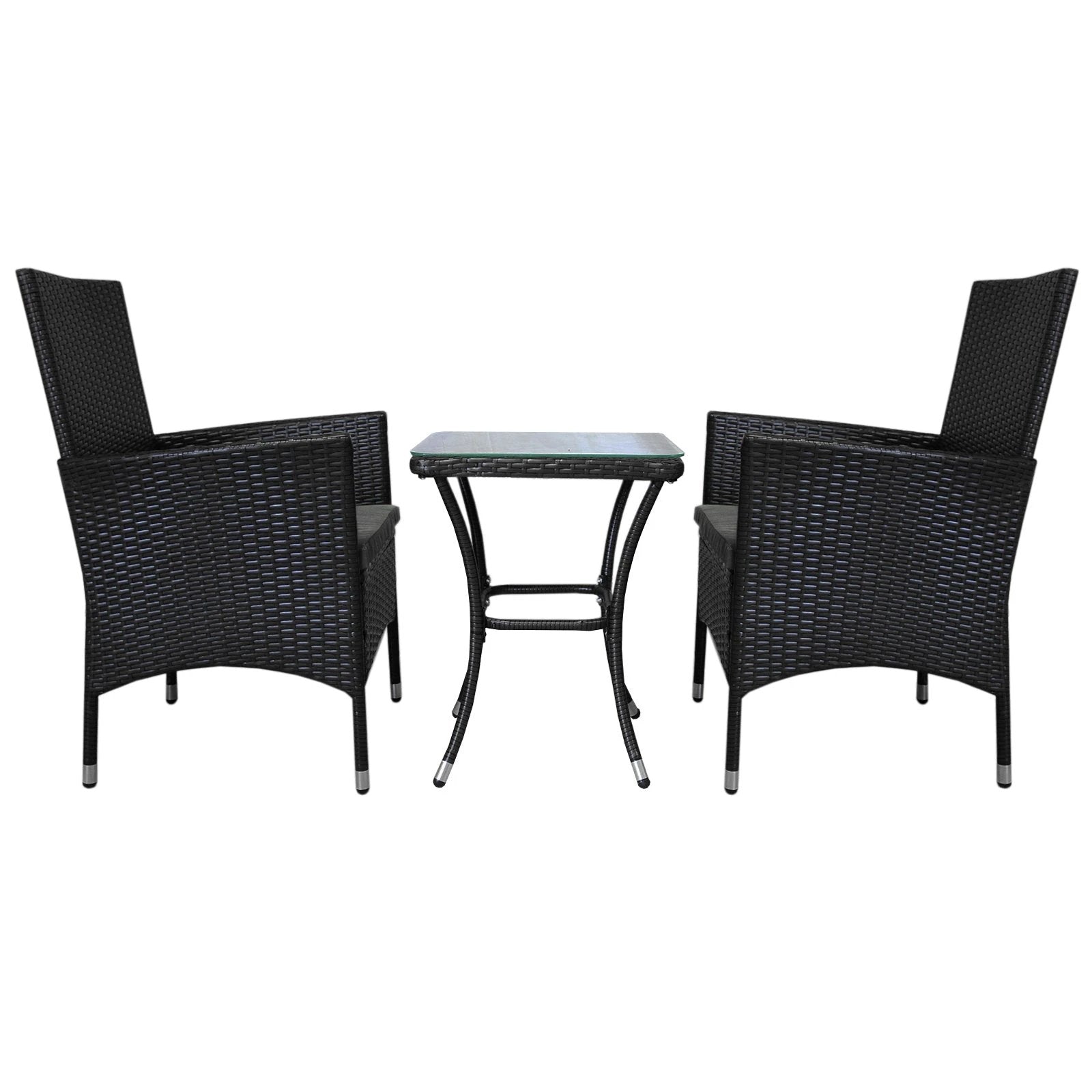 Jardí Rattan Bistro Set Black by Monster Shop