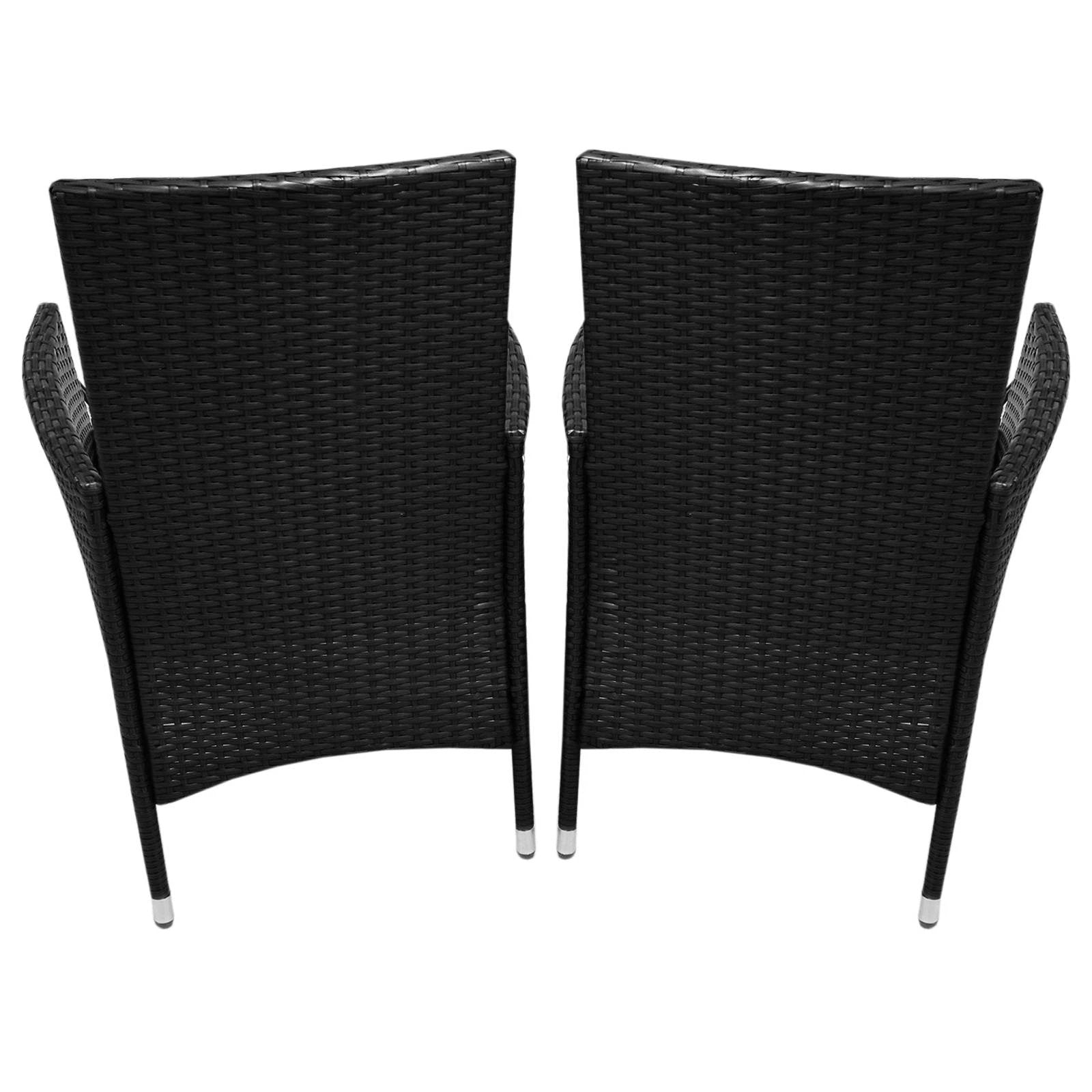Jardí Rattan Bistro Set Black by Monster Shop