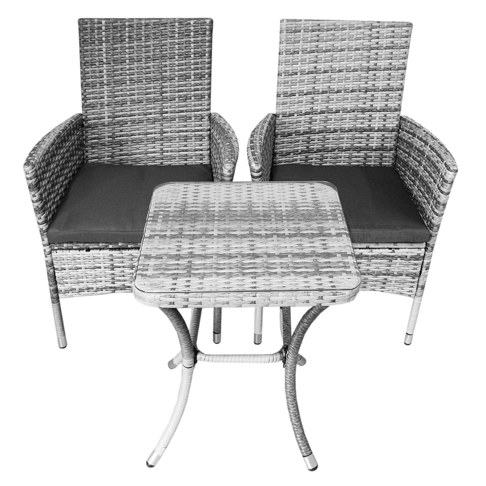 Jardí Rattan Bistro Set Light Grey by Monster Shop