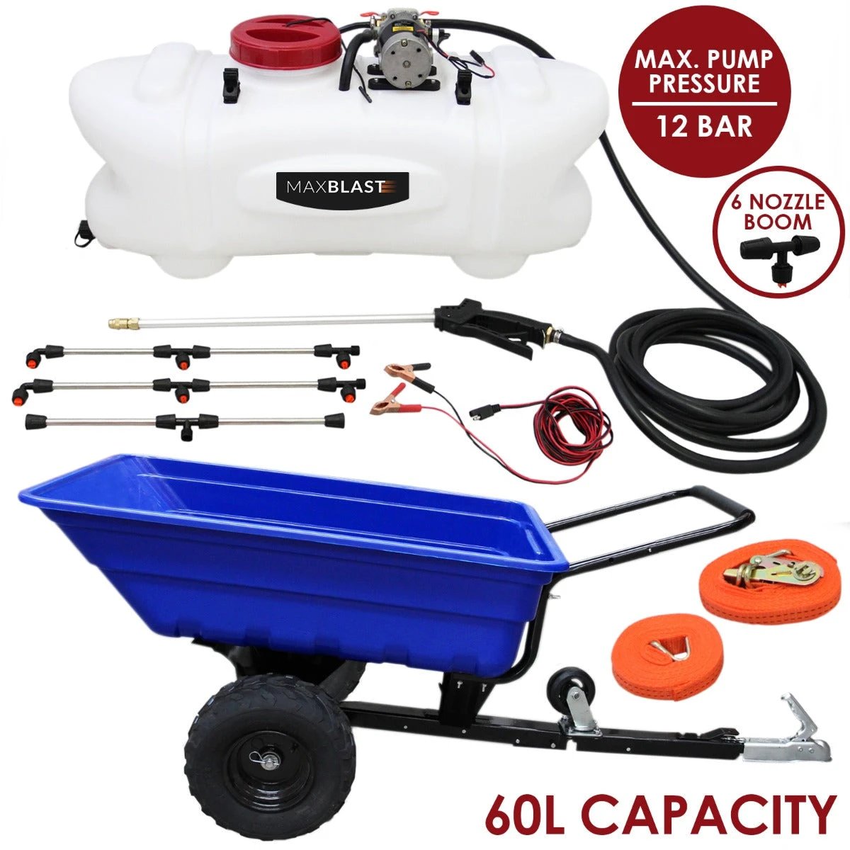 Off Road ATV Trailer and 60 Ltr Sprayer Bundle by Monster Shop