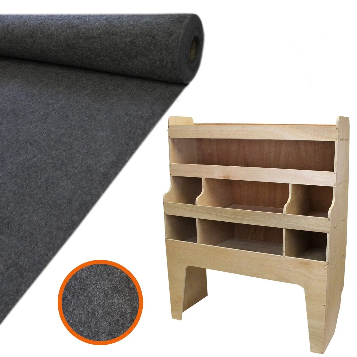 Monster Shop 11sqm Anthracite Van Lining, Glue & VW Transporter Rack -