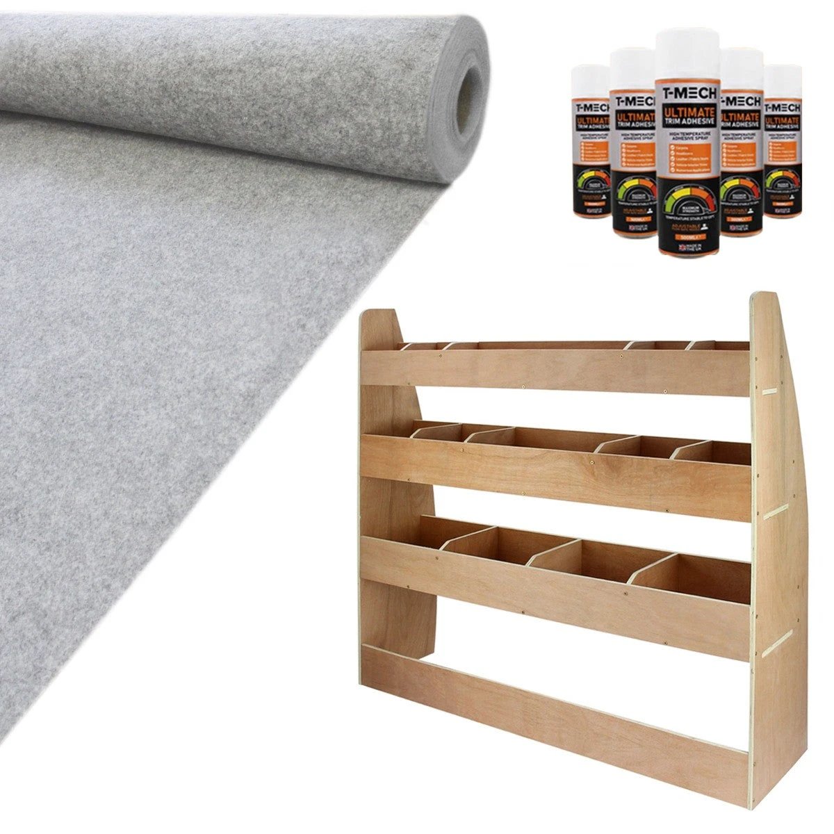 Monster Shop 11sqm Silver Van Lining & VW Caddy Racking Unit -