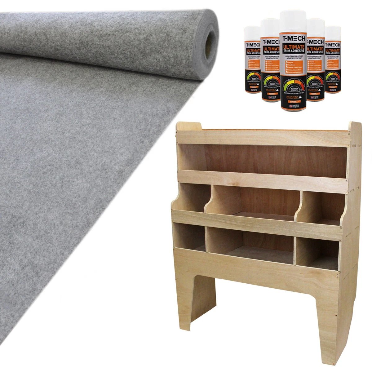 11sqm Smoke Grey Van Lining & VW Transporter Racking Unit by Monster Shop