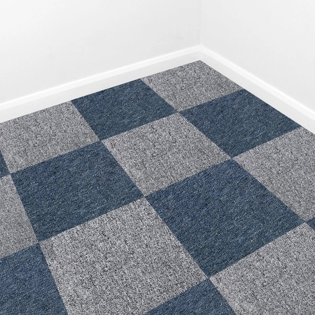 40 x Carpet Tiles 10m2 / Storm Blue & Platinum Grey by Monster Shop