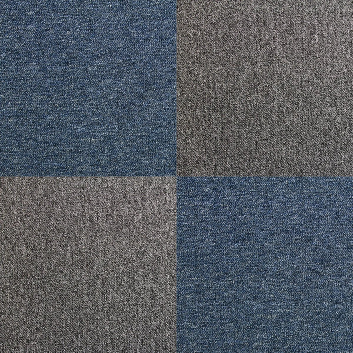 40 x Carpet Tiles 10m2 / Storm Blue & Anthracite by Monster Shop