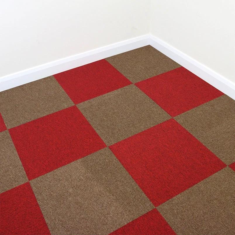 40 x Carpet Tiles 10m2 / Scarlet Red & Sand by Monster Shop