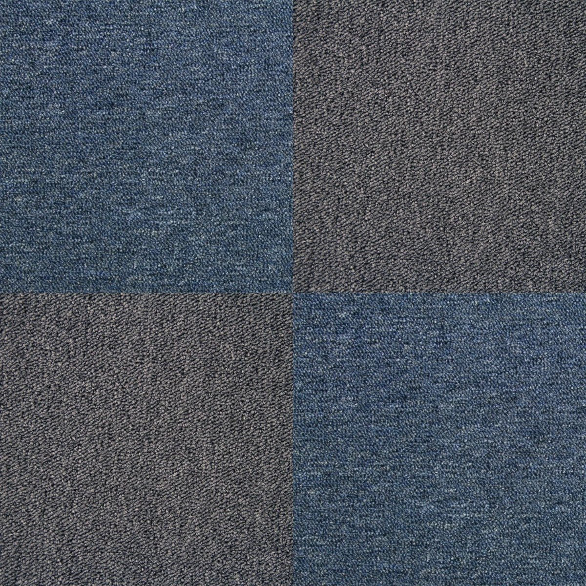 40 x Carpet Tiles 10m2 / Storm Blue & Charcoal Black by Monster Shop