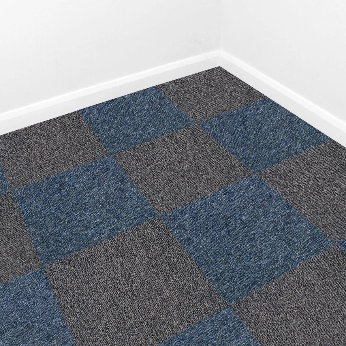 40 x Carpet Tiles 10m2 / Storm Blue & Charcoal Black by Monster Shop