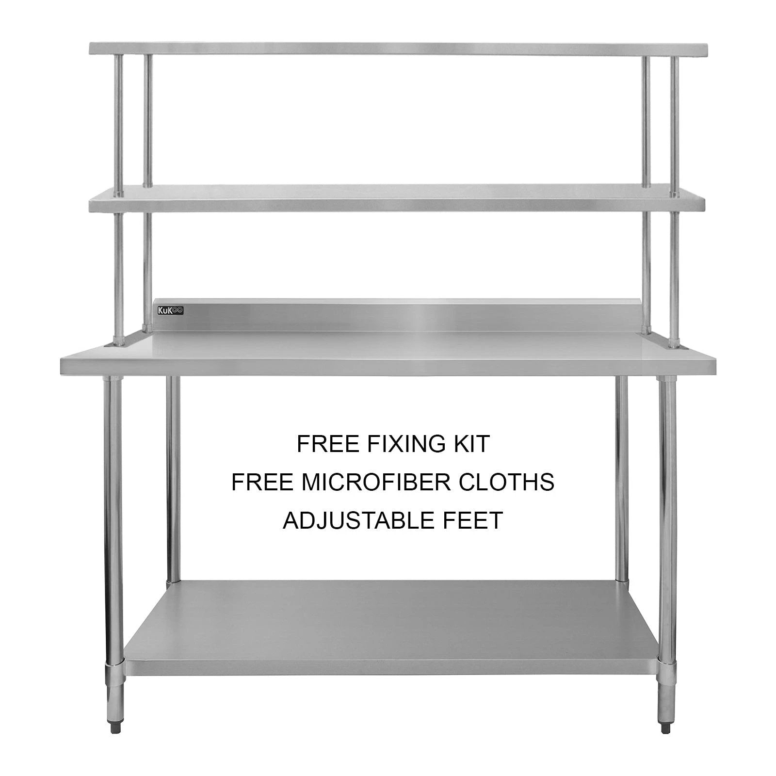 Monster Shop 5ft Catering Bench With Double Over-Shelf -