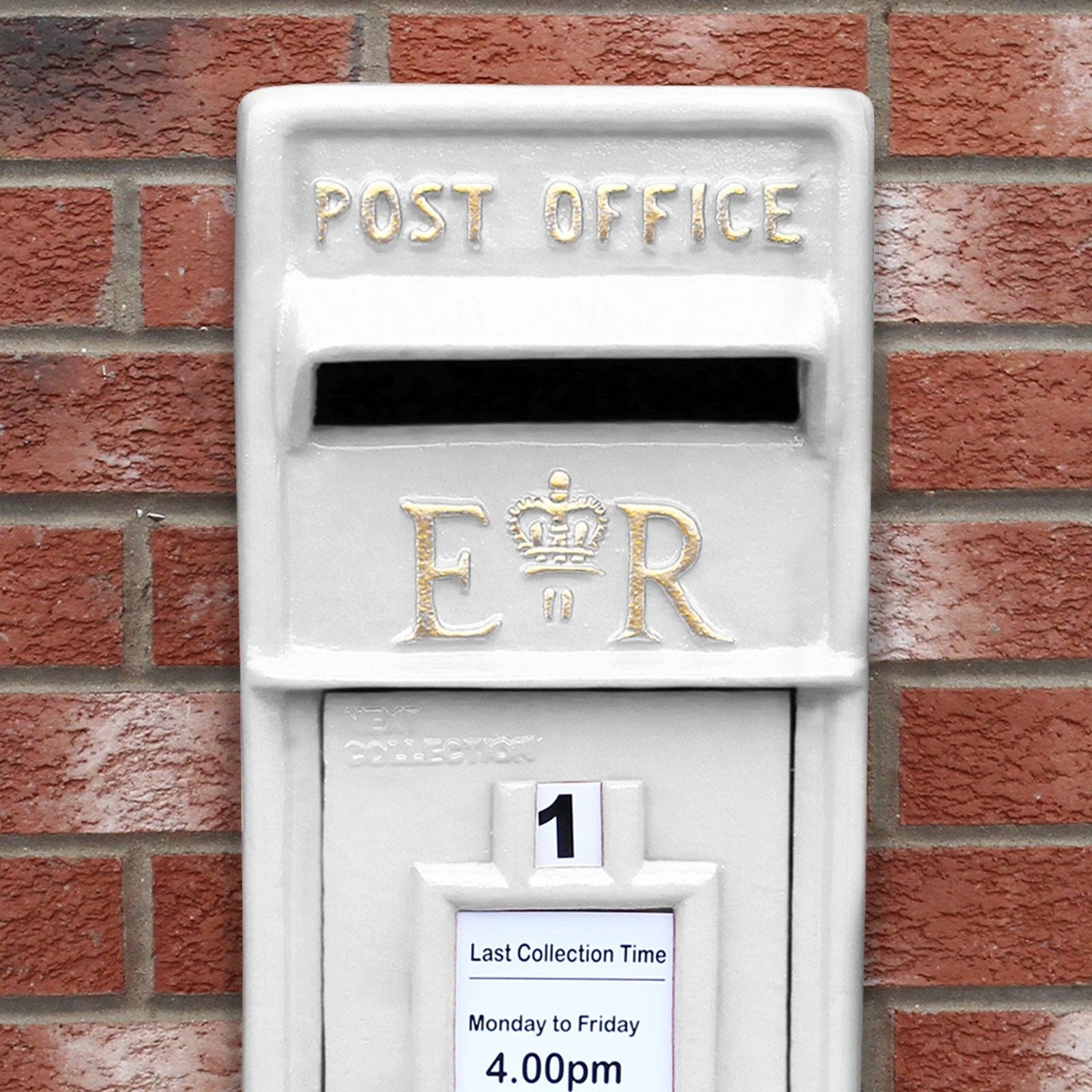 Monster Shop White Royal Mail Post Box with Stand -