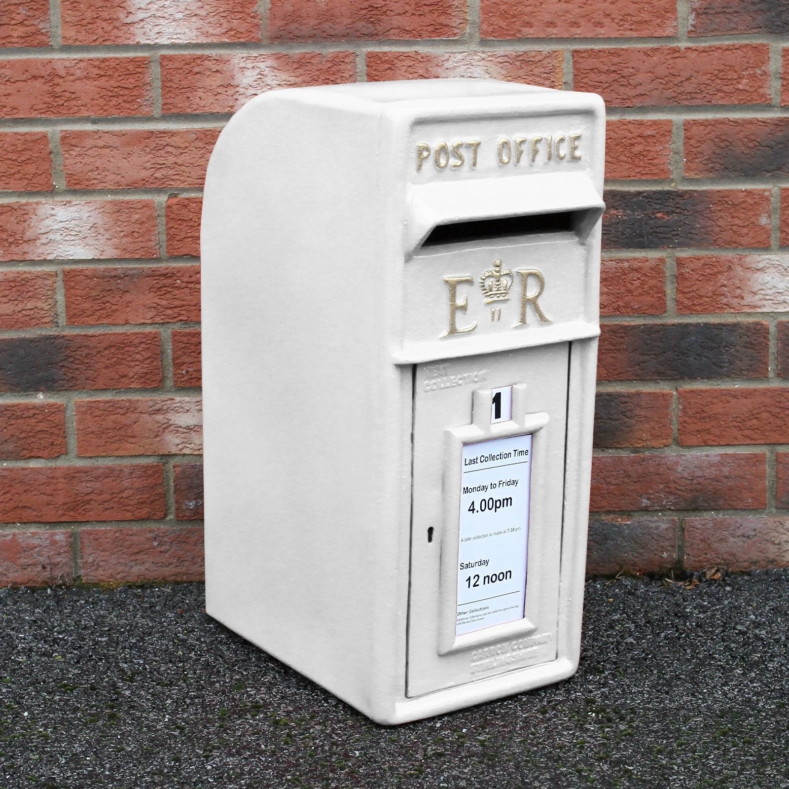 Monster Shop White Royal Mail Post Box with Stand -