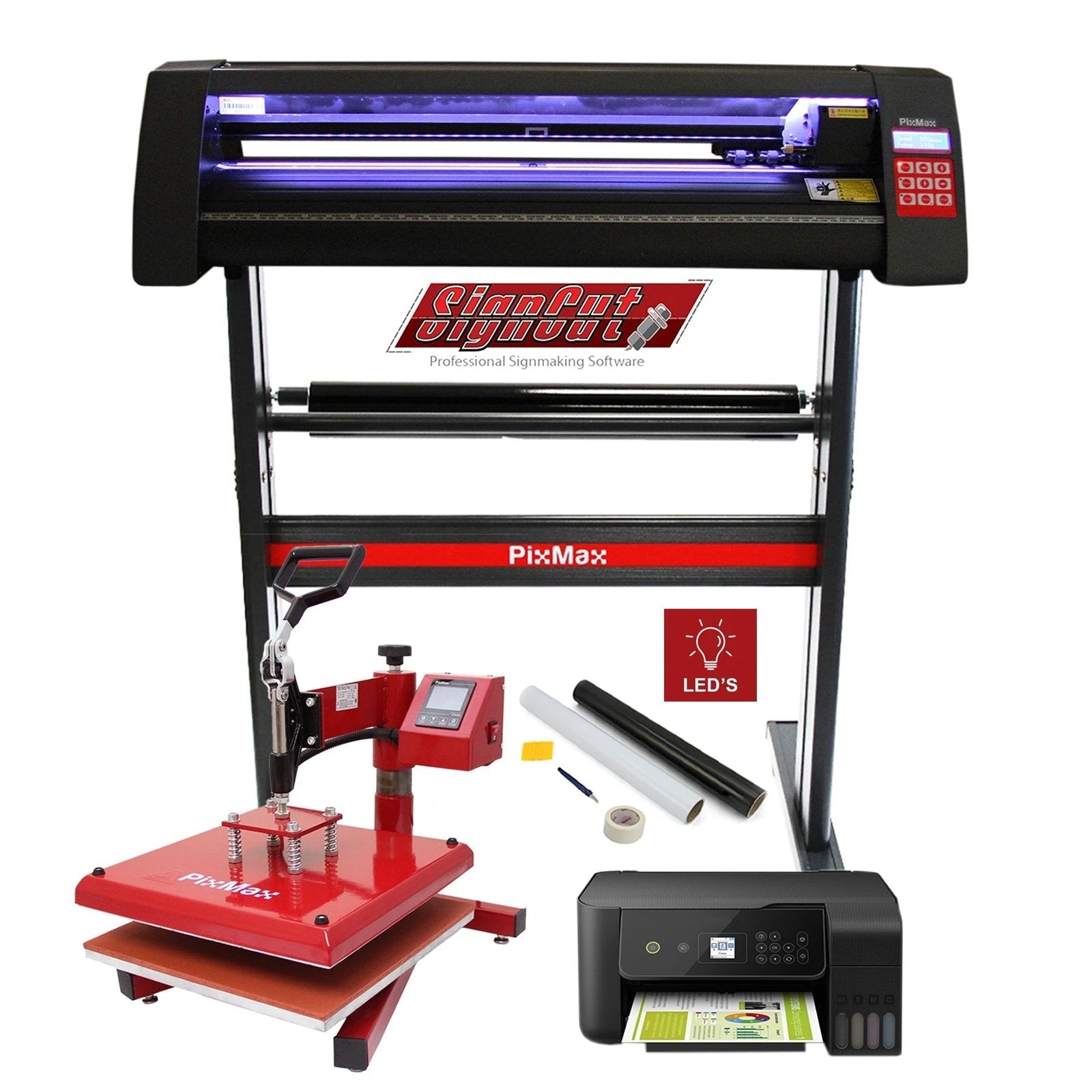 Pixmax 38cm Heat Press, Vinyl Cutter with LED Printer - Monster Shop - Home Symphony