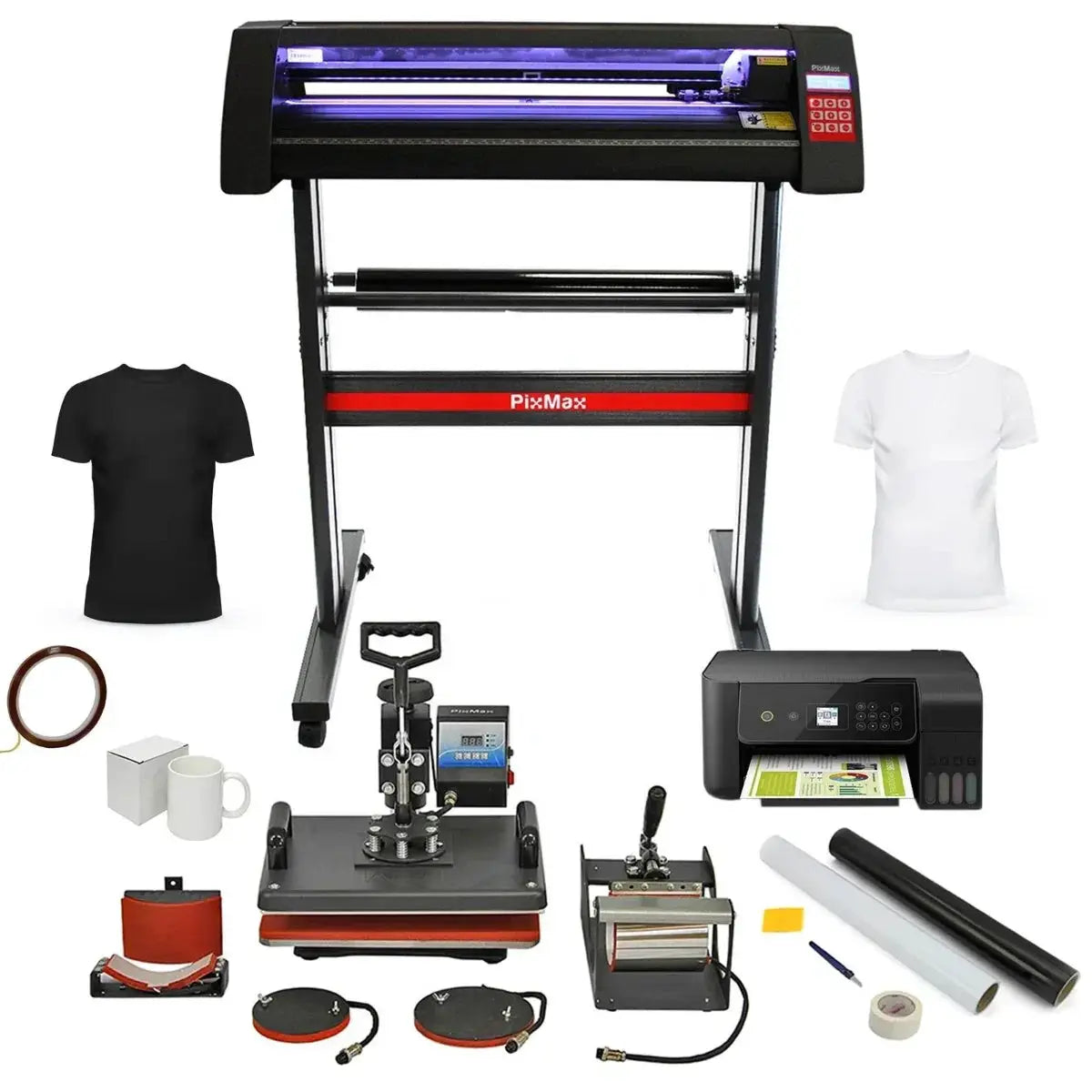 Monster Shop PixMax Da Vinci Bundle 5 in 1 Heat Press, LED Vinyl Cutter, Printer -